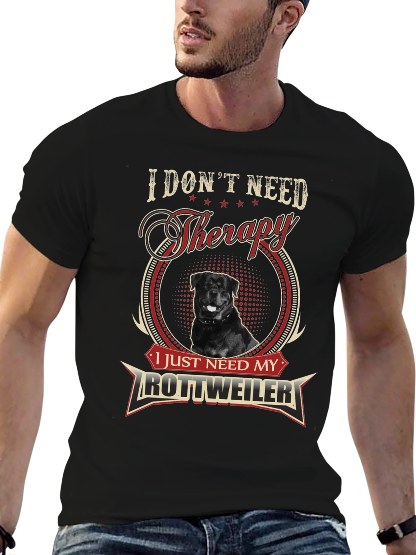 Rottweiler Therapy T-Shirt - Dog Lover Tee
