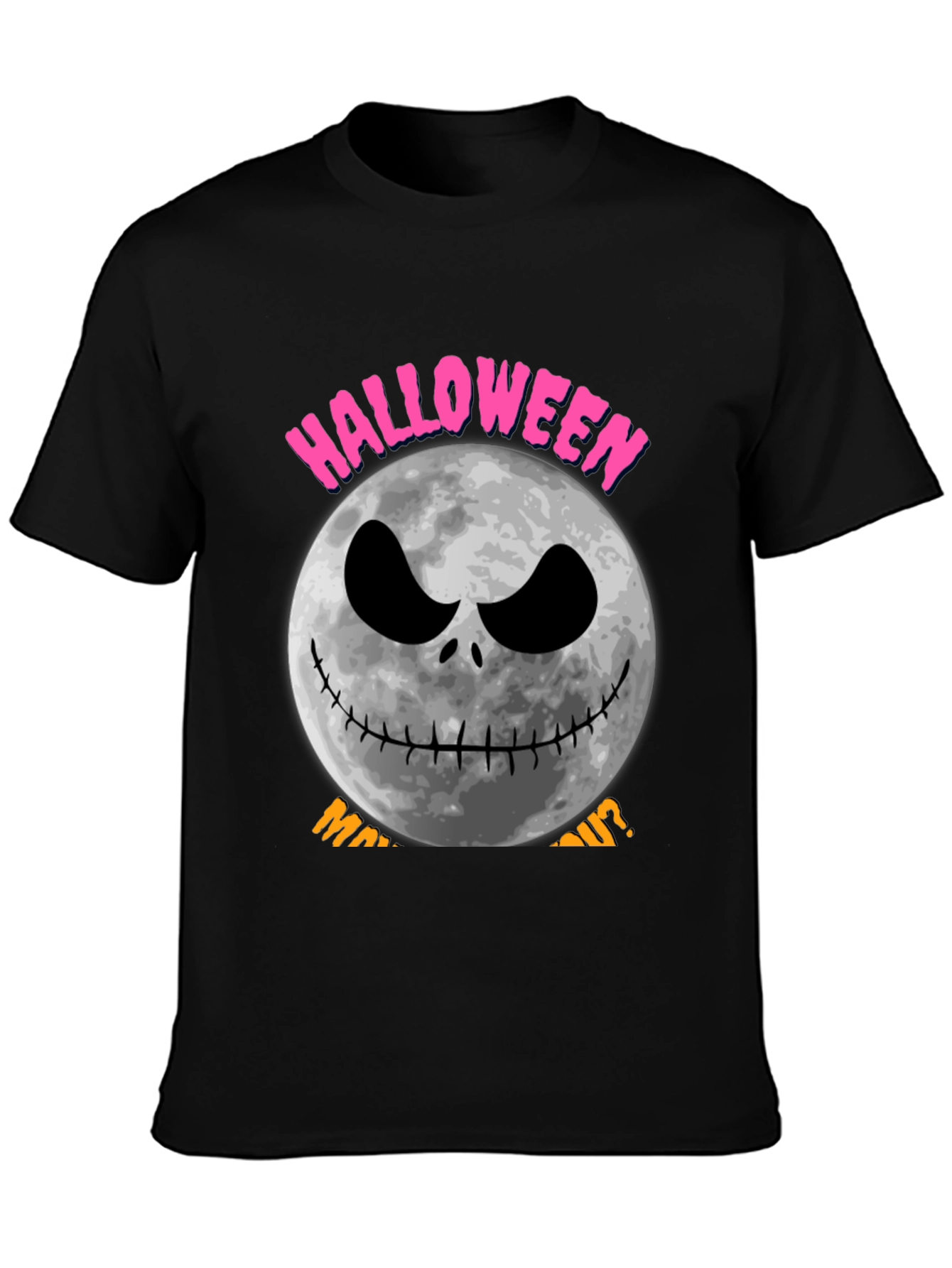 Halloween Moon Graphic Tee - Spooky Season Shirt