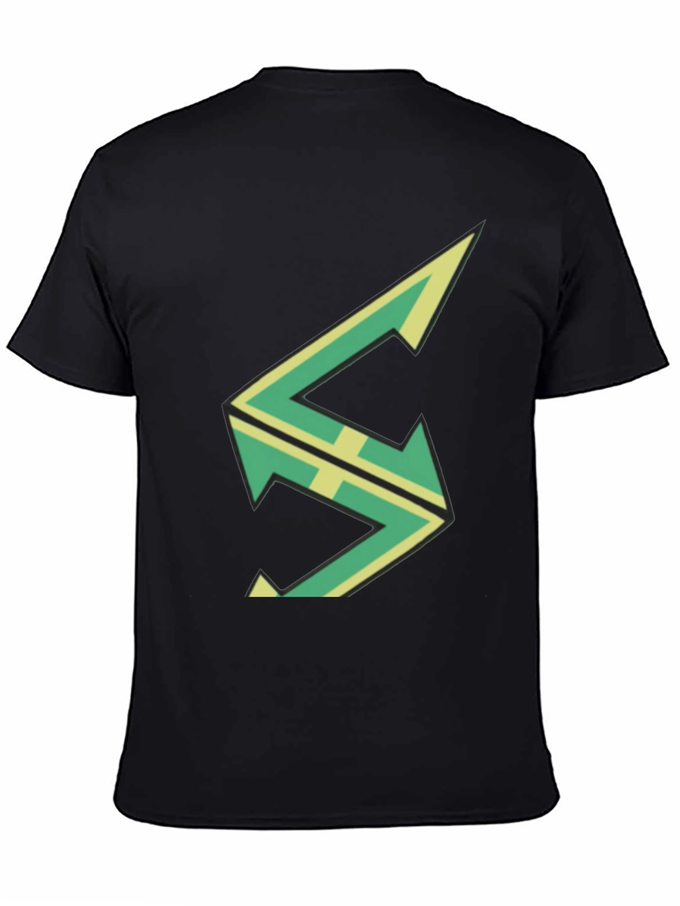 Modern Graphic Tee - Geometric Logo Black Cotton Shirt