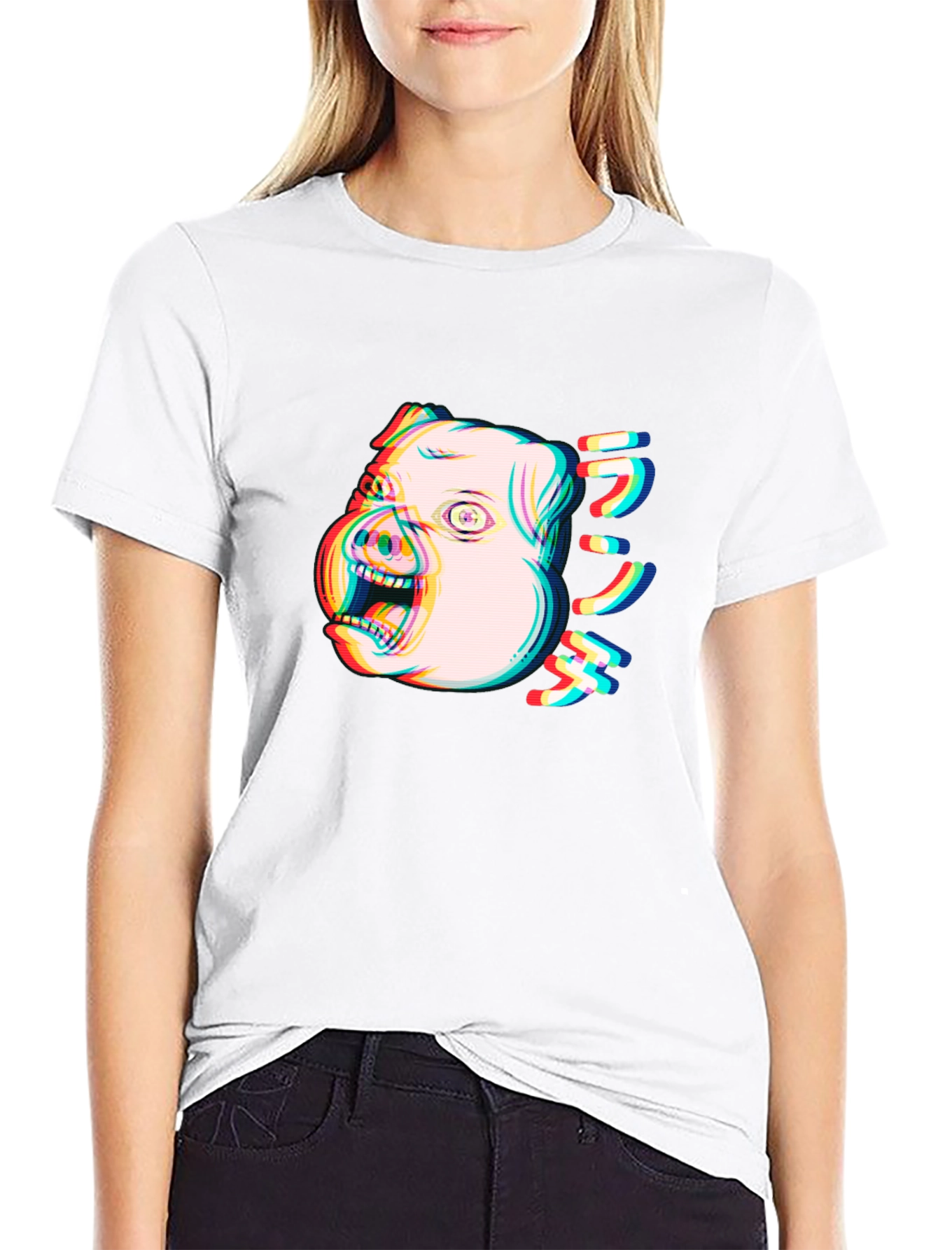 Glitch Pig Graphic Tee - Unisex Black T-Shirt