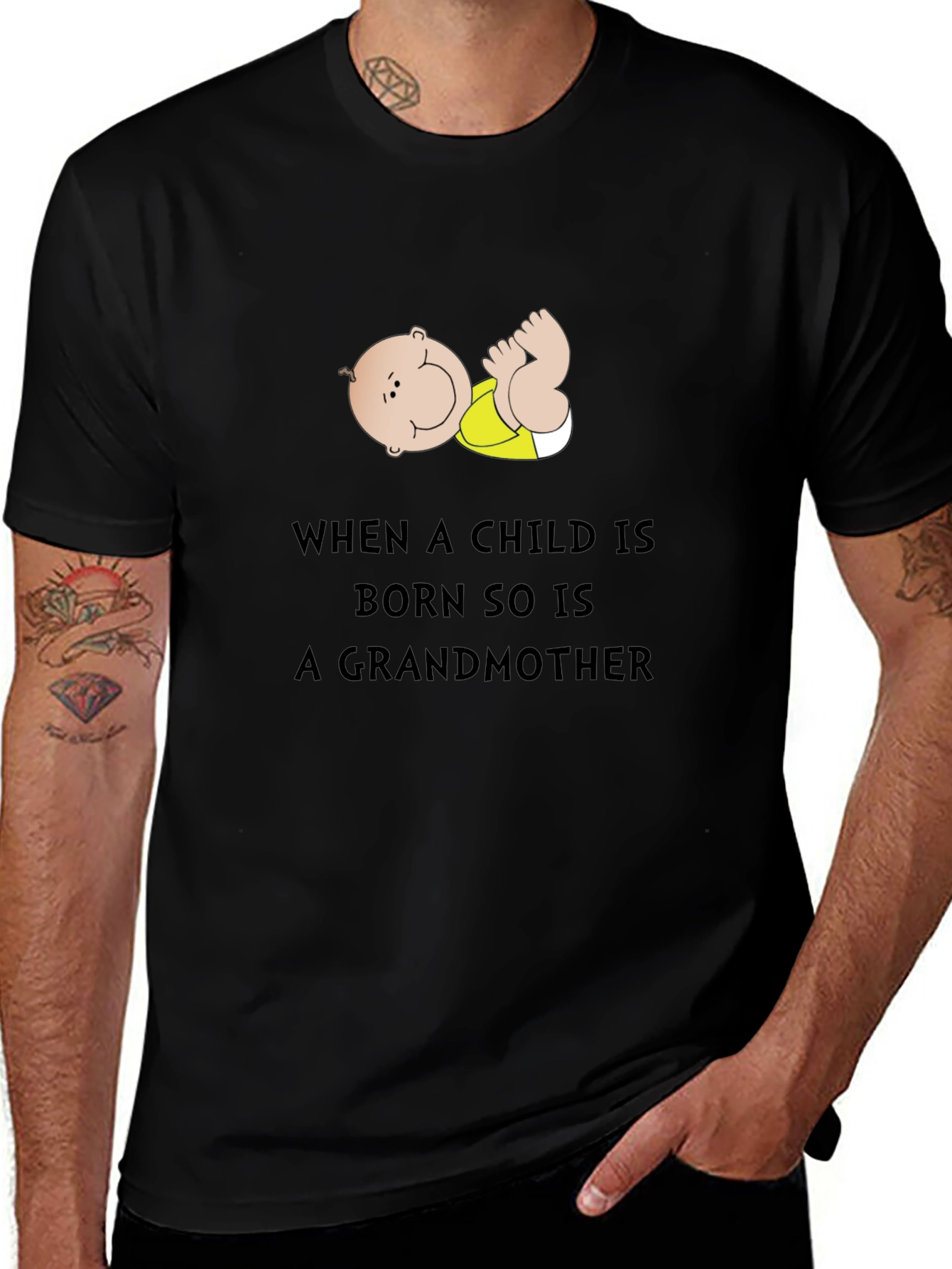 Grandmother T-Shirt: Baby Born Grandmother Too!