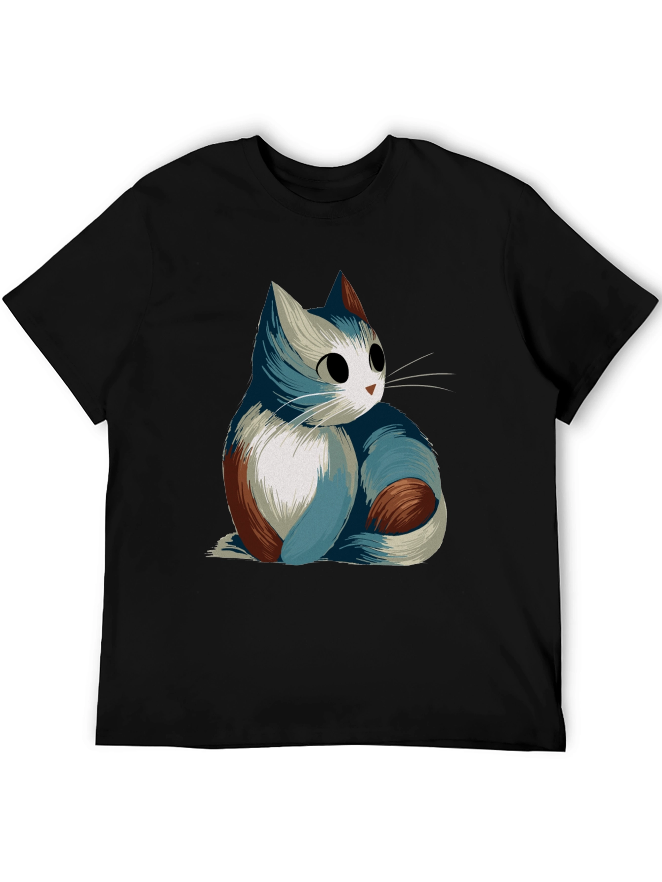 Cat Graphic Tee - Black Casual T-Shirt
