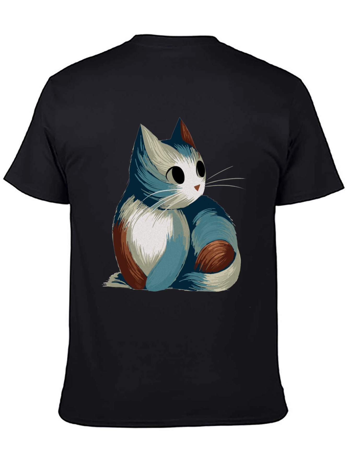 Cat Graphic Tee - Black Casual T-Shirt