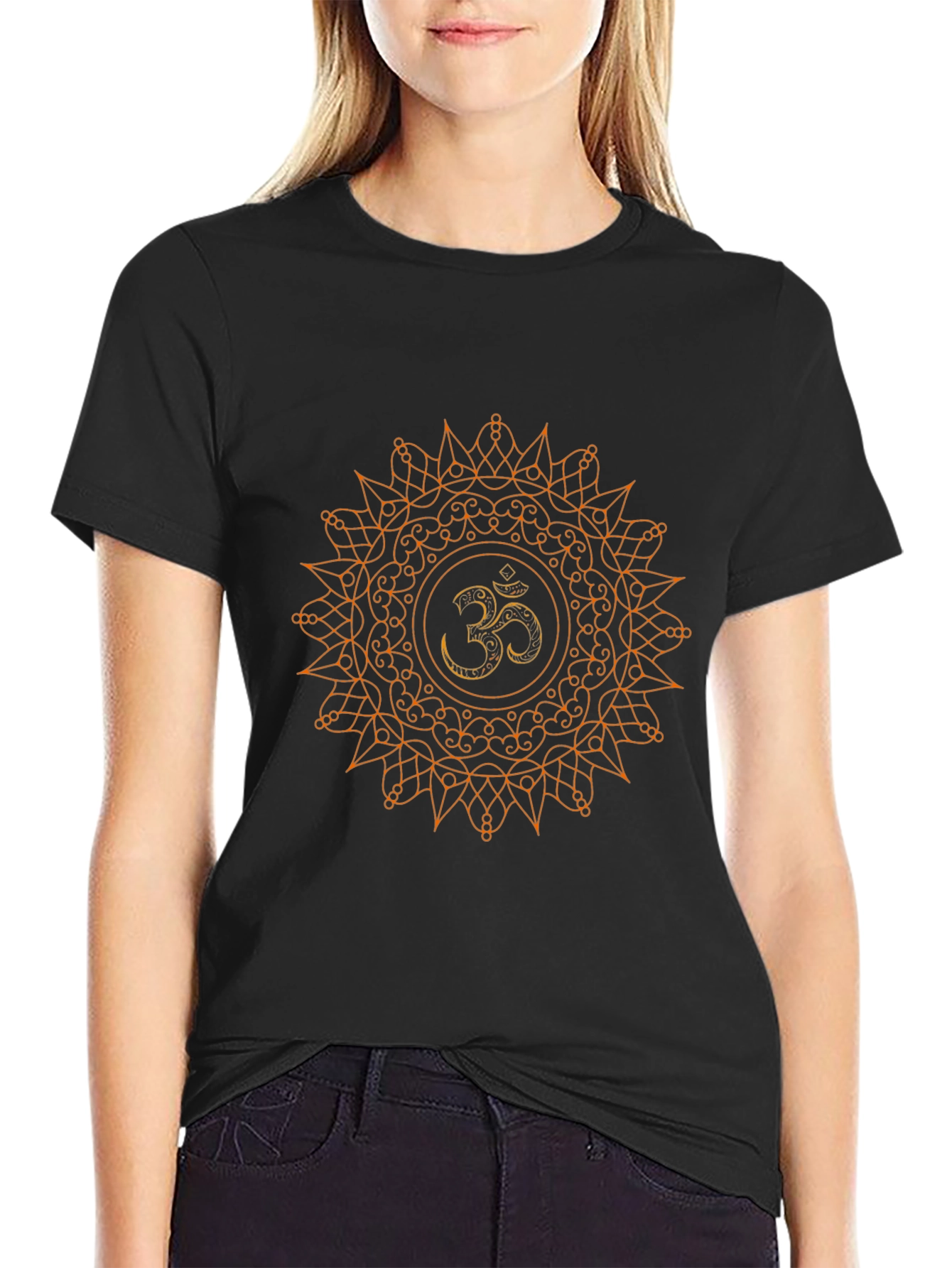 Om Mandala Graphic Black T-Shirt