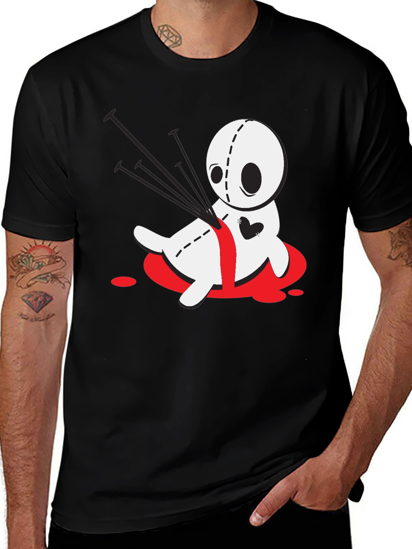 Voodoo Doll Graphic Tee - Black