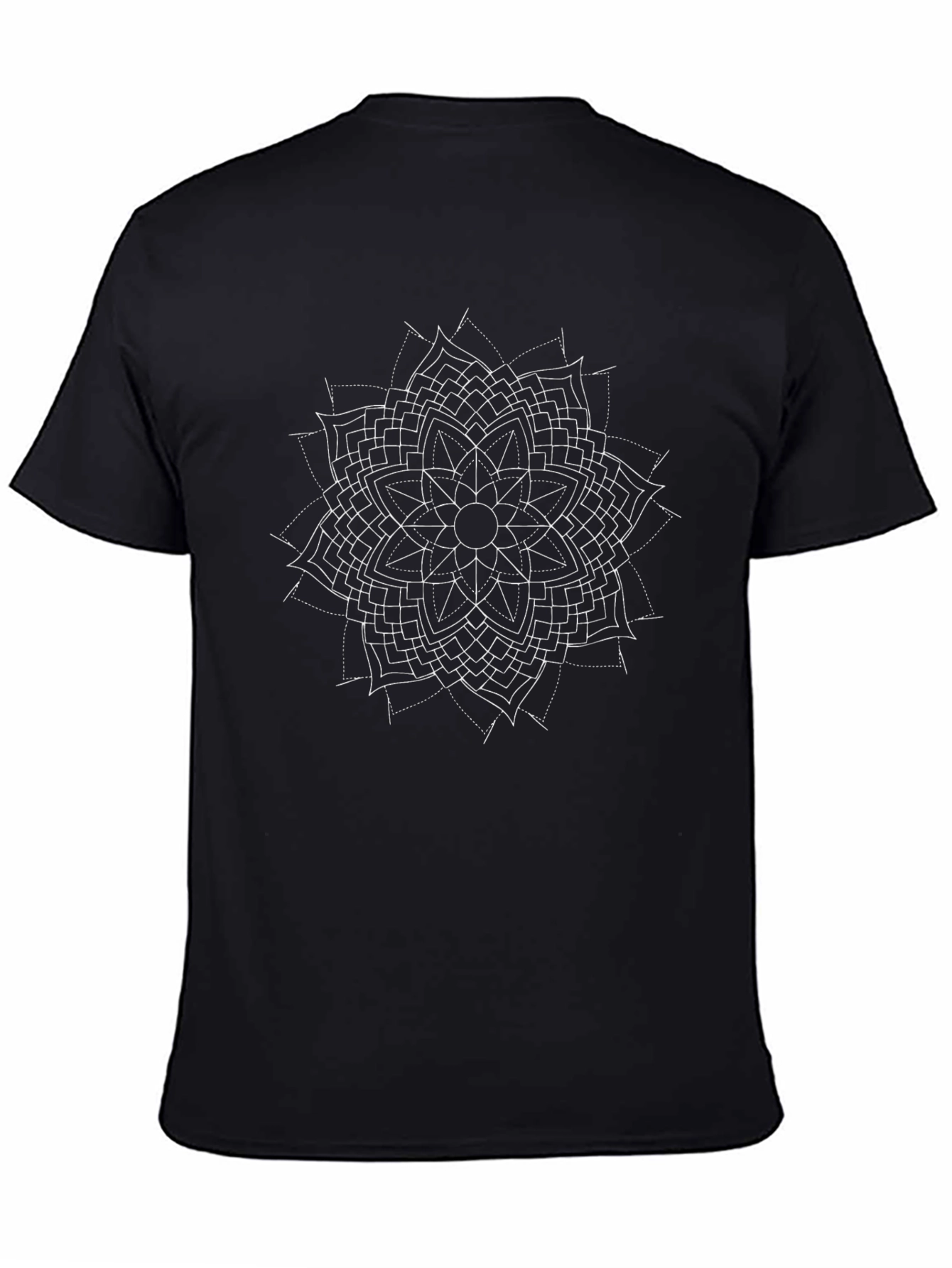 Geometric Mandala Graphic Black T-Shirt