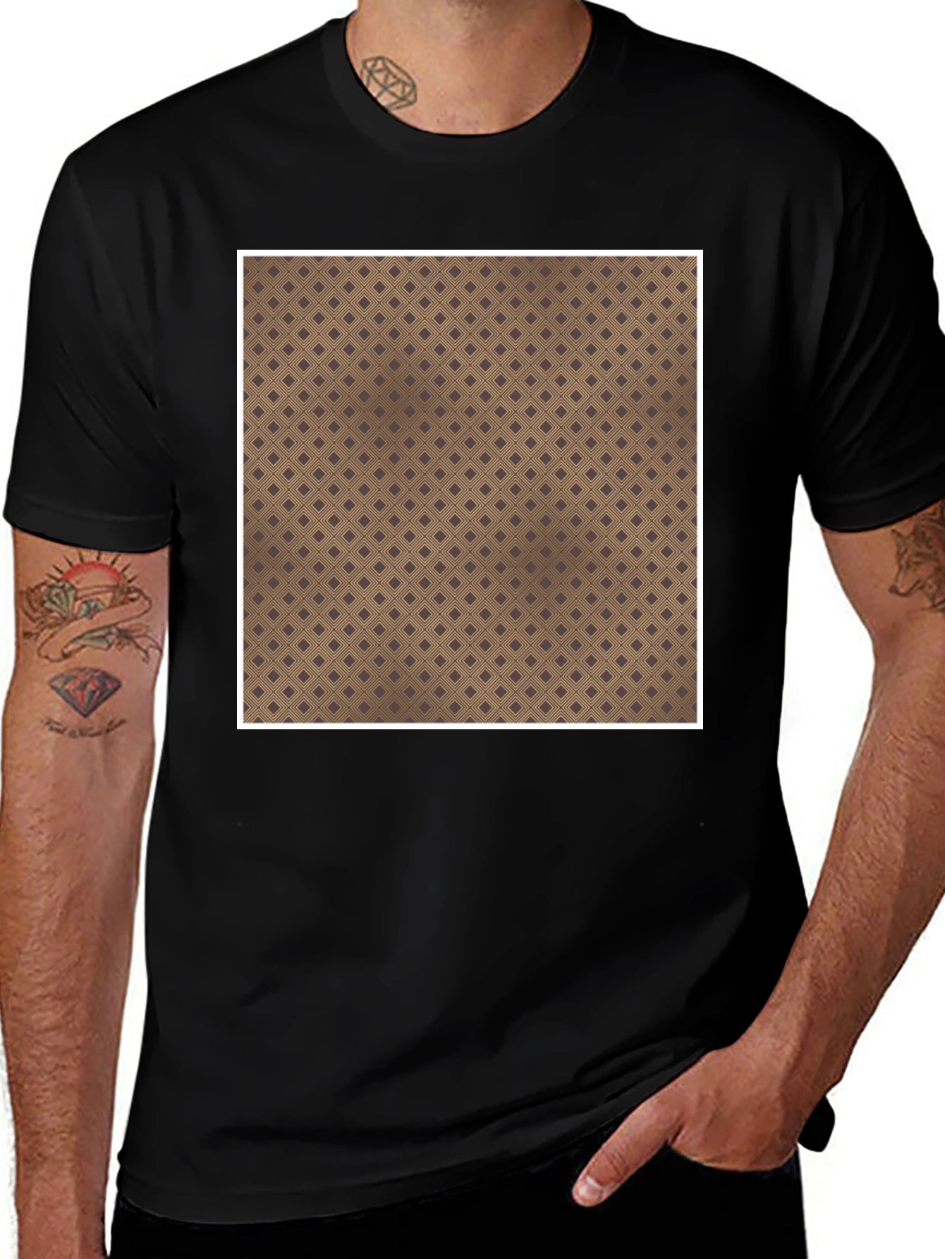 Patterned Square Tee - Unique Design Comfortable Fit
