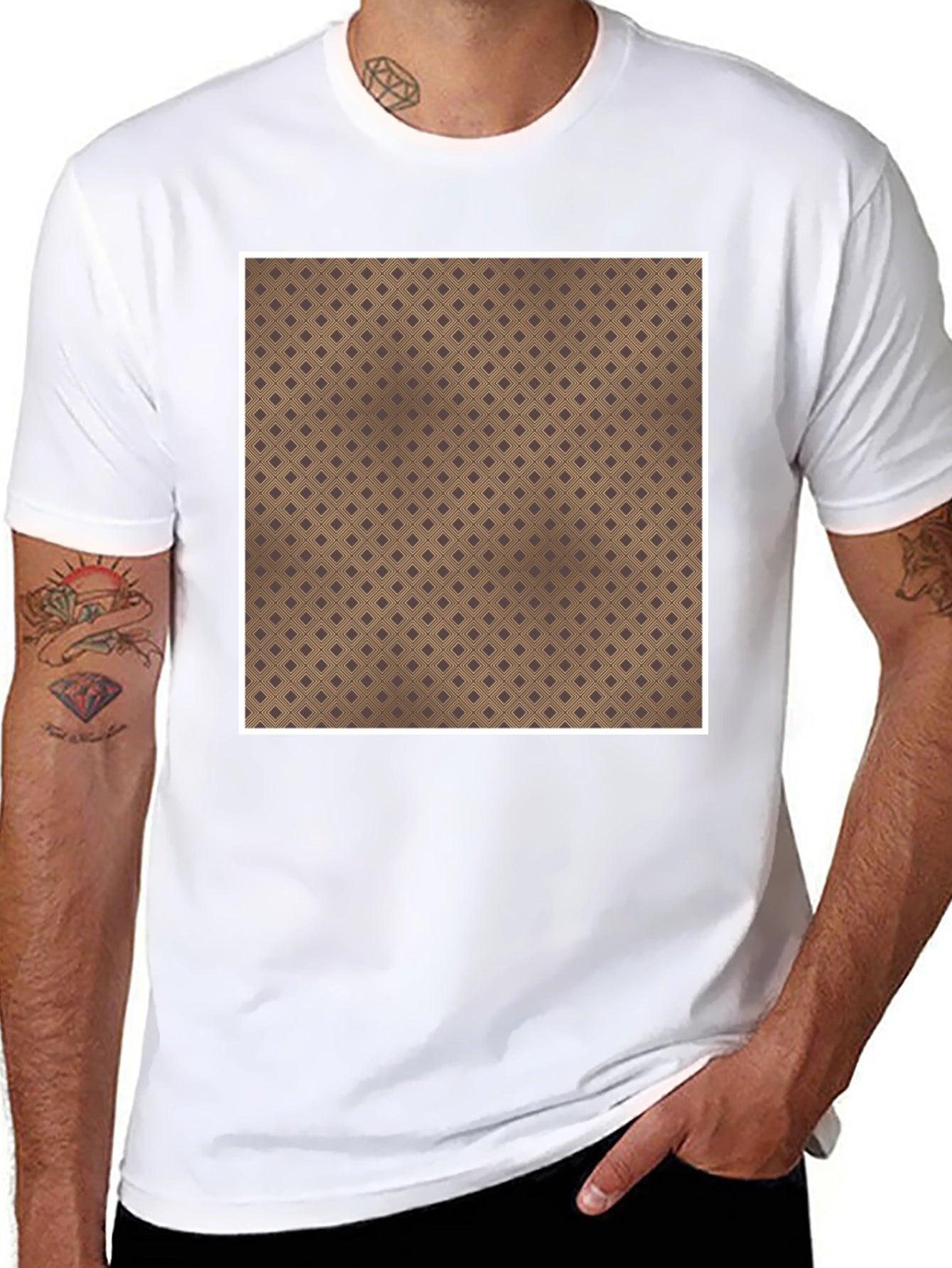 Patterned Square Tee - Unique Design Comfortable Fit