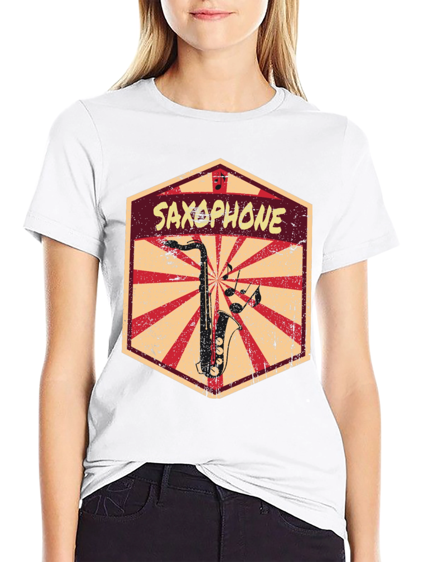 Saxophone Retro Graphic T-Shirt - Music Lover Tee