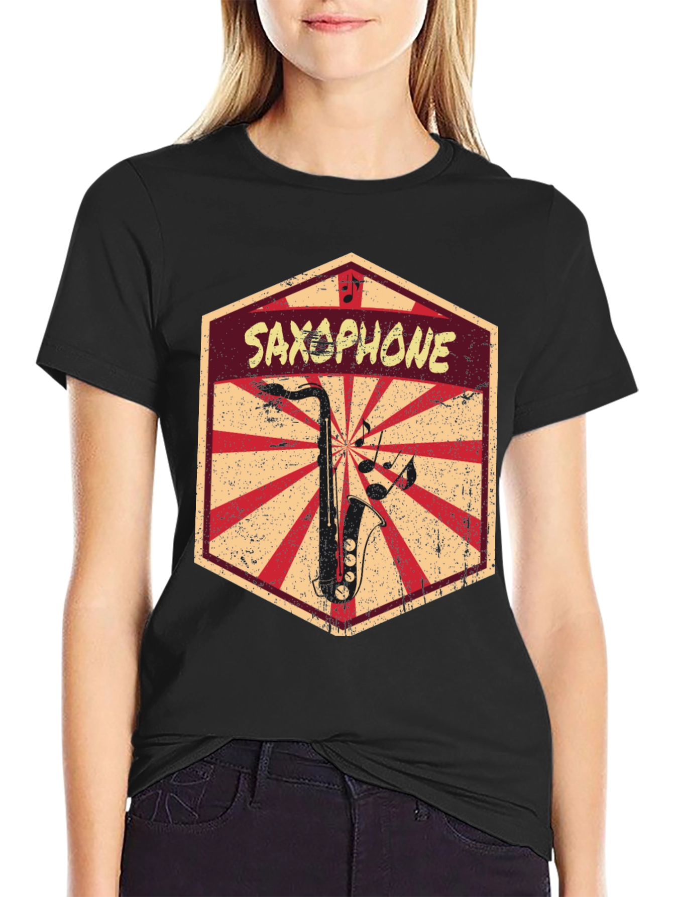 Saxophone Retro Graphic T-Shirt - Music Lover Tee