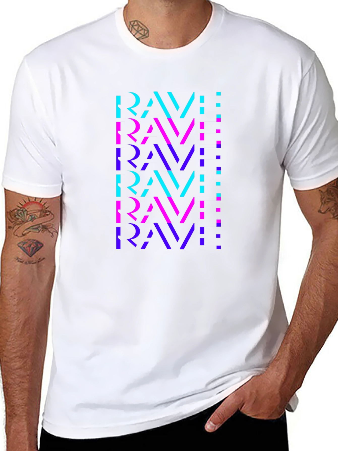 Ravi Graphic Print Mens Black T-Shirt