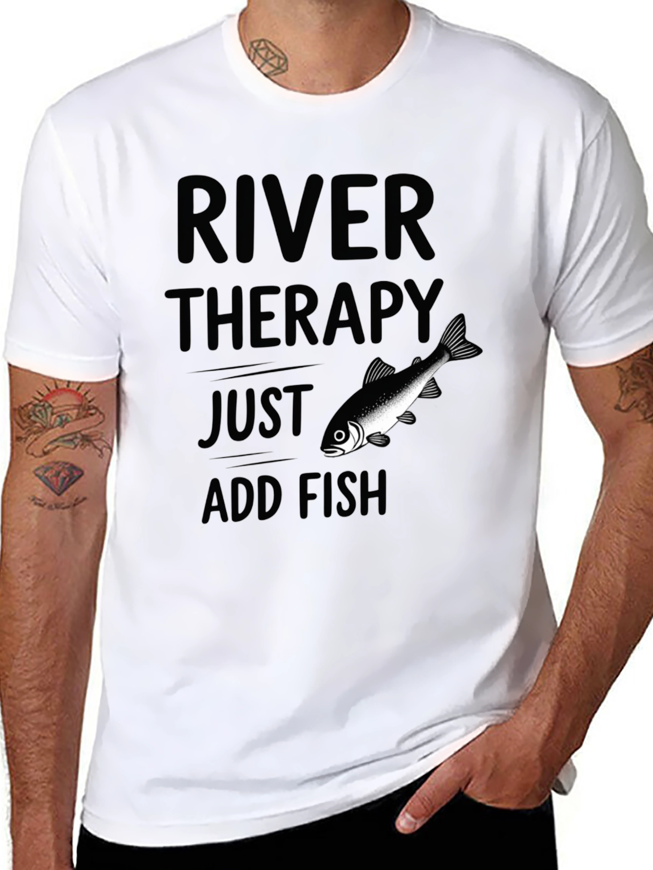River Therapy Fish T-Shirt - Black