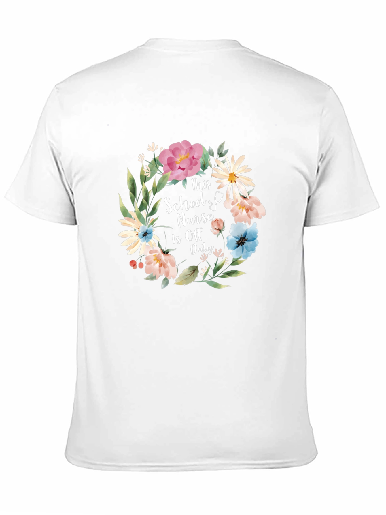 School Nurse Off Duty Floral Tee