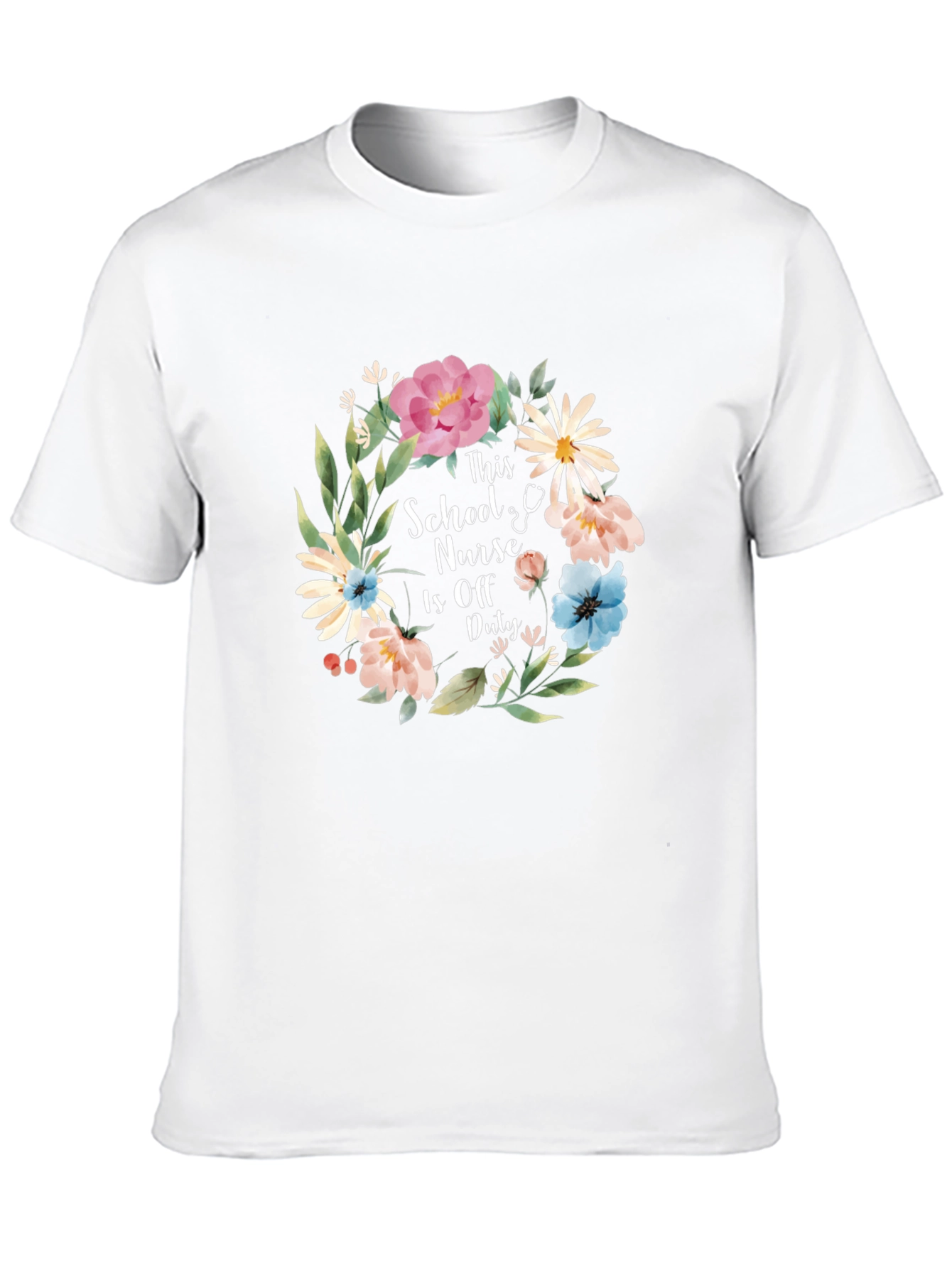 School Nurse Off Duty Floral Tee