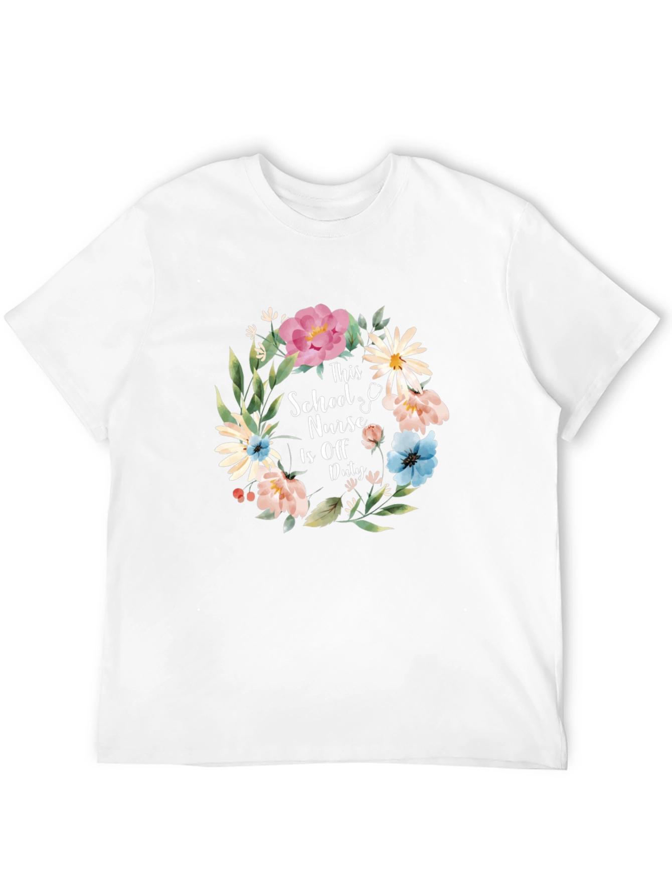 School Nurse Off Duty Floral Tee