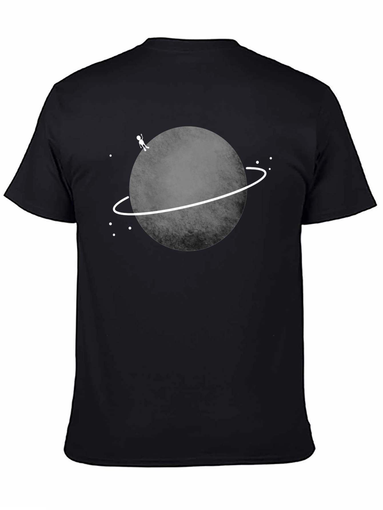 Planet Explorer Graphic Tee - Black Cotton T-Shirt