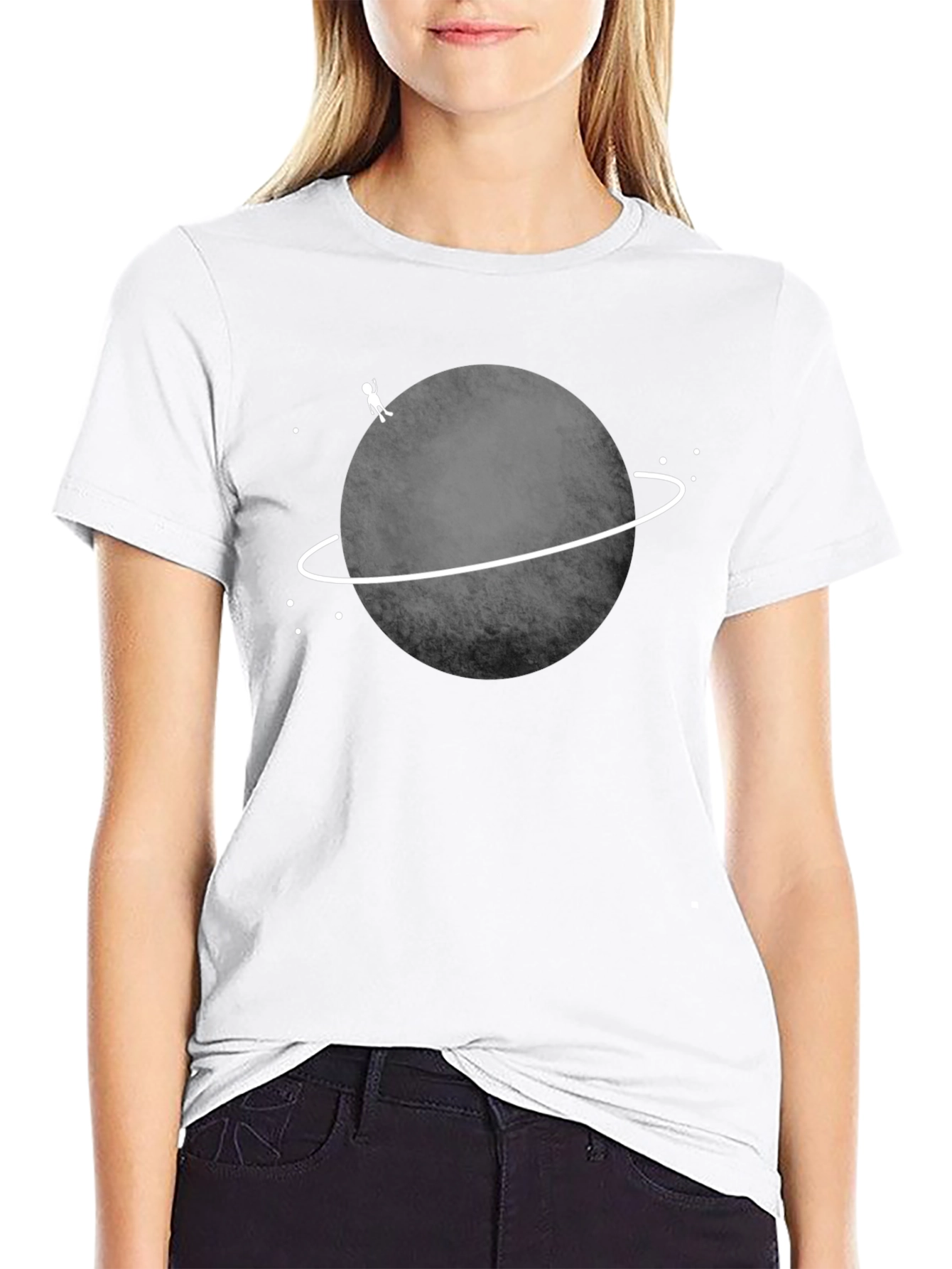 Planet Explorer Graphic Tee - Black Cotton T-Shirt