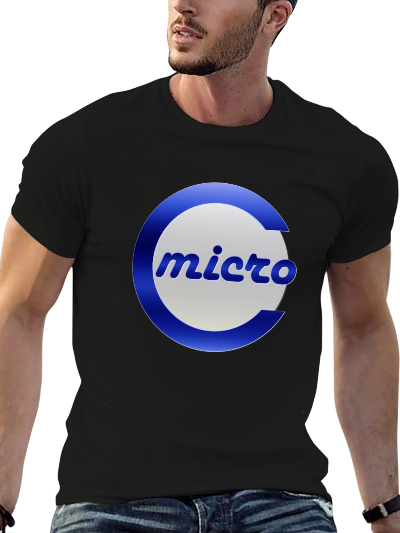 Micro Logo Black T-Shirt - Classic Design