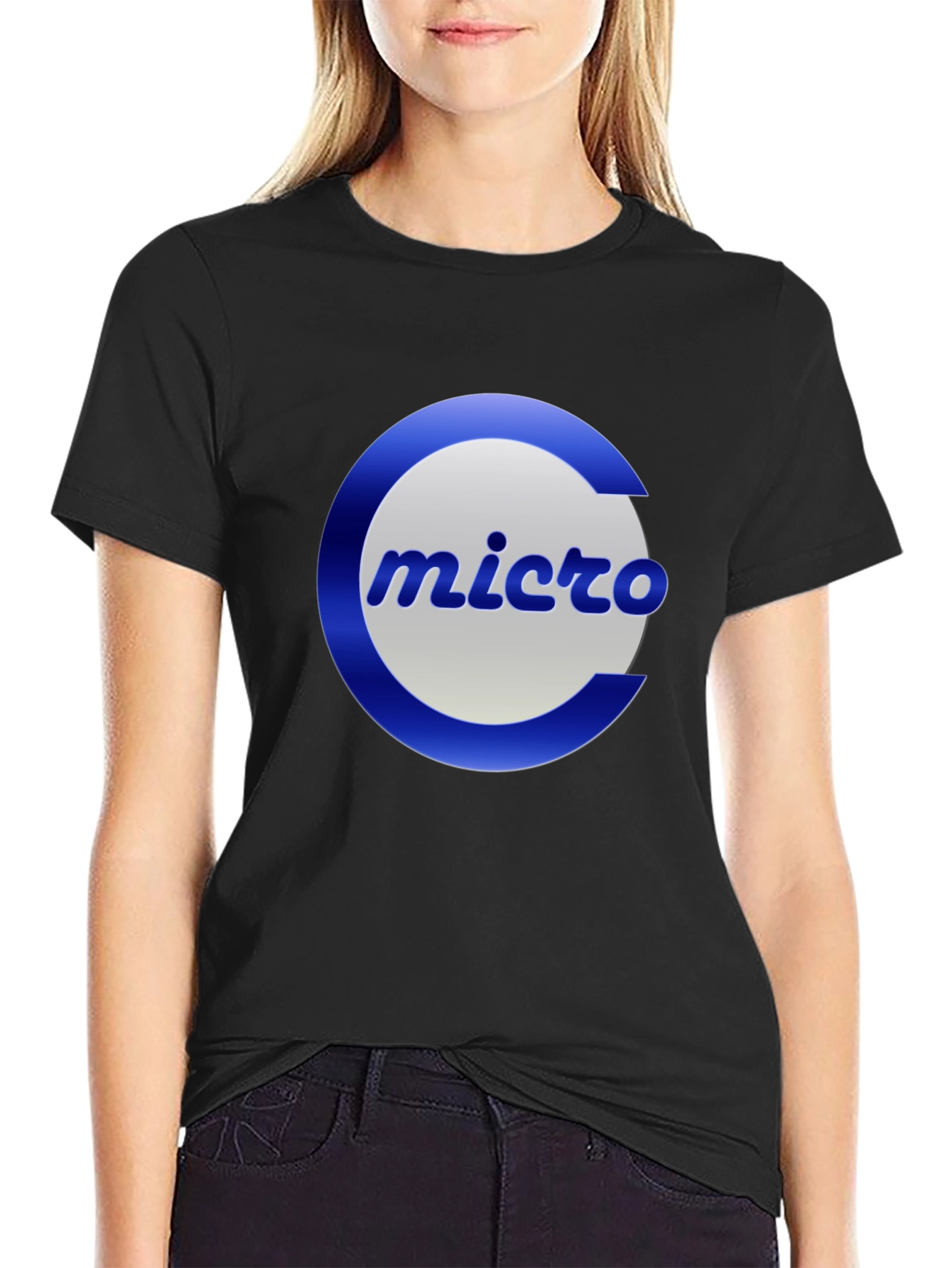 Micro Logo Black T-Shirt - Classic Design