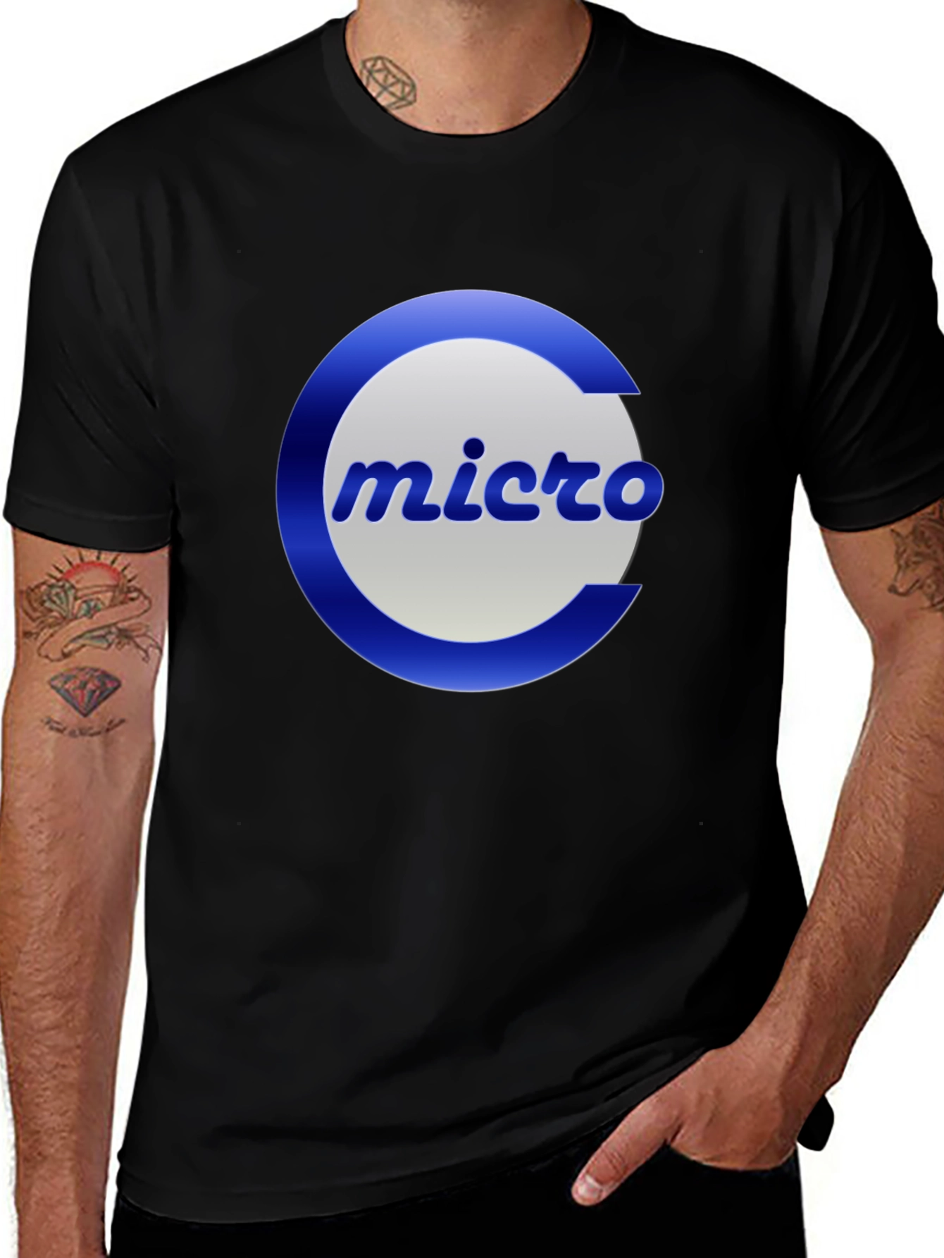 Micro Logo Black T-Shirt - Classic Design