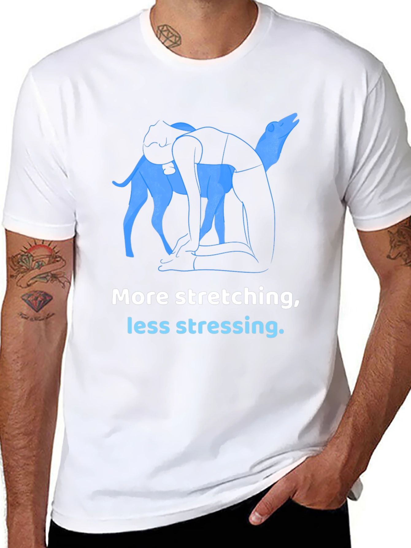 Stretch & Relax T-Shirt - Yoga Dog Design