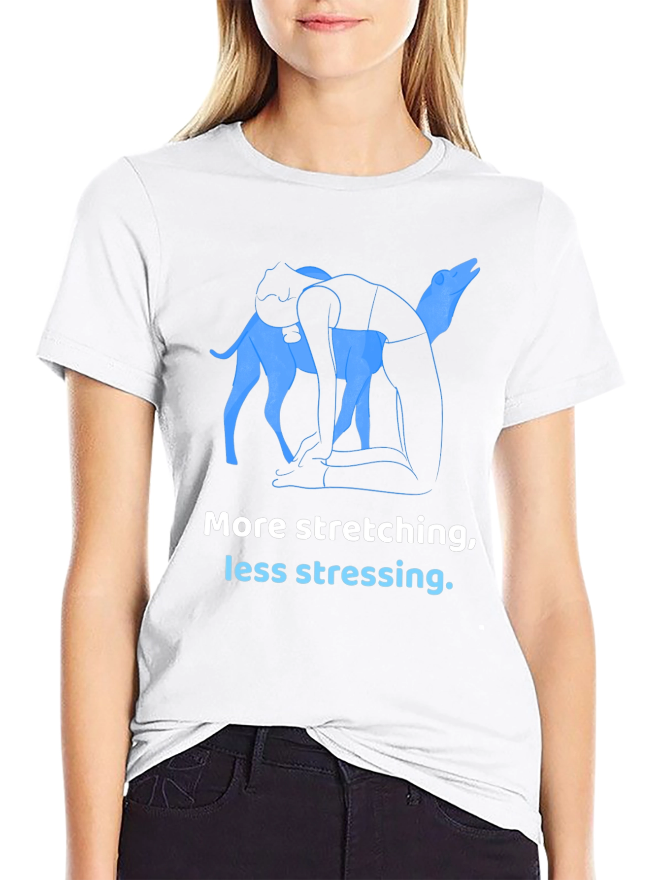 Stretch & Relax T-Shirt - Yoga Dog Design