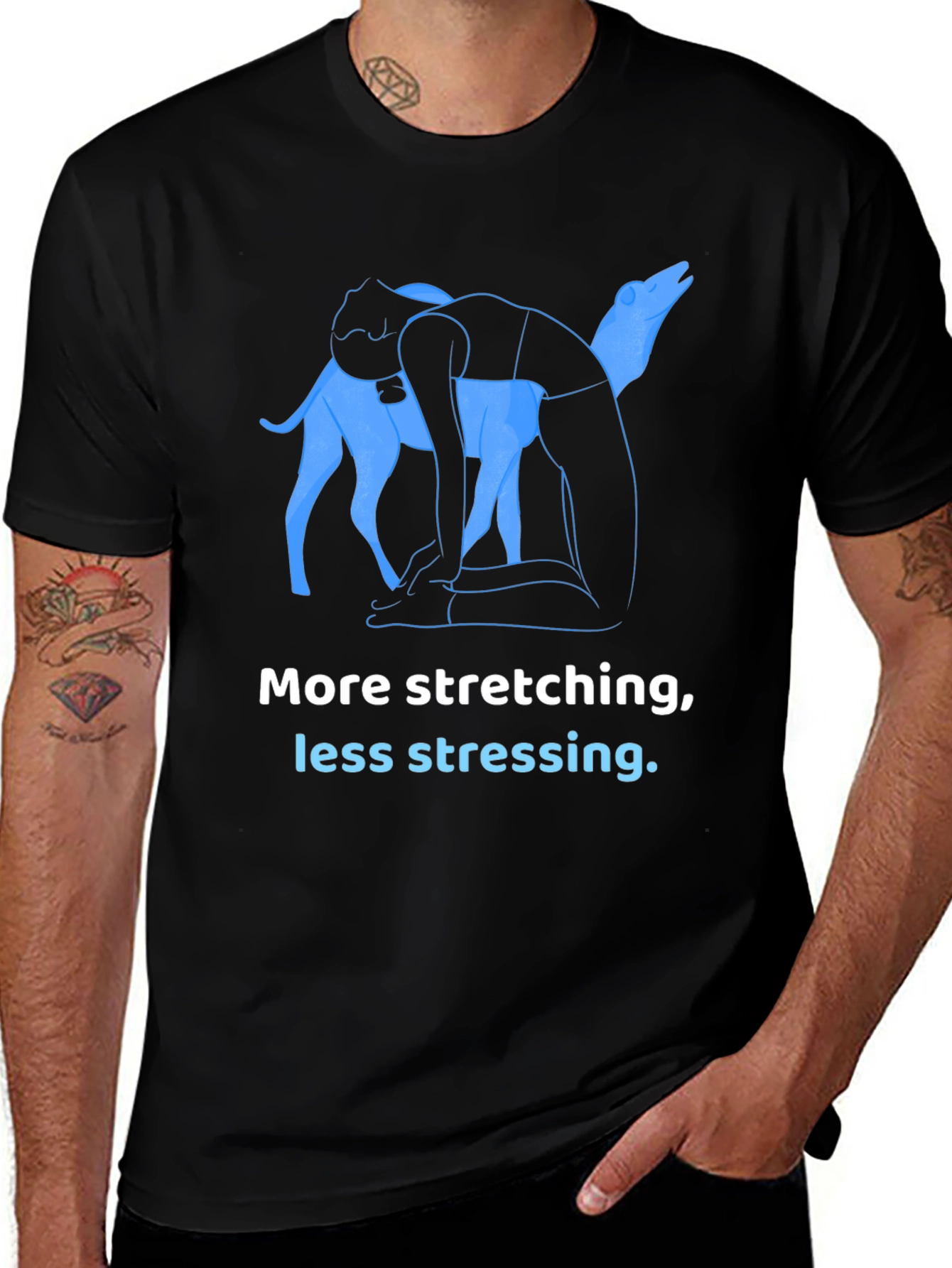 Stretch & Relax T-Shirt - Yoga Dog Design