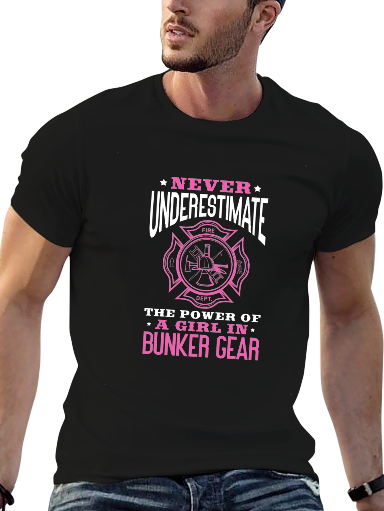 Never Underestimate a Girl in Bunker Gear T-Shirt