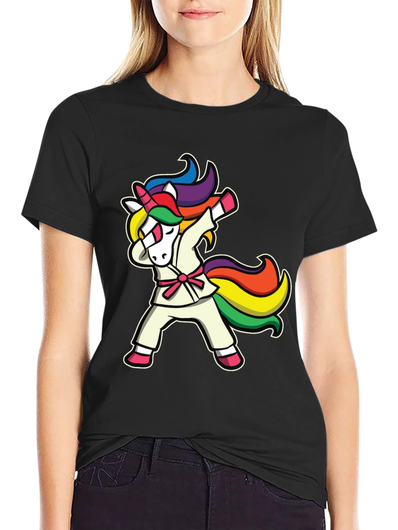 Dabbing Unicorn Karate T-Shirt - Black
