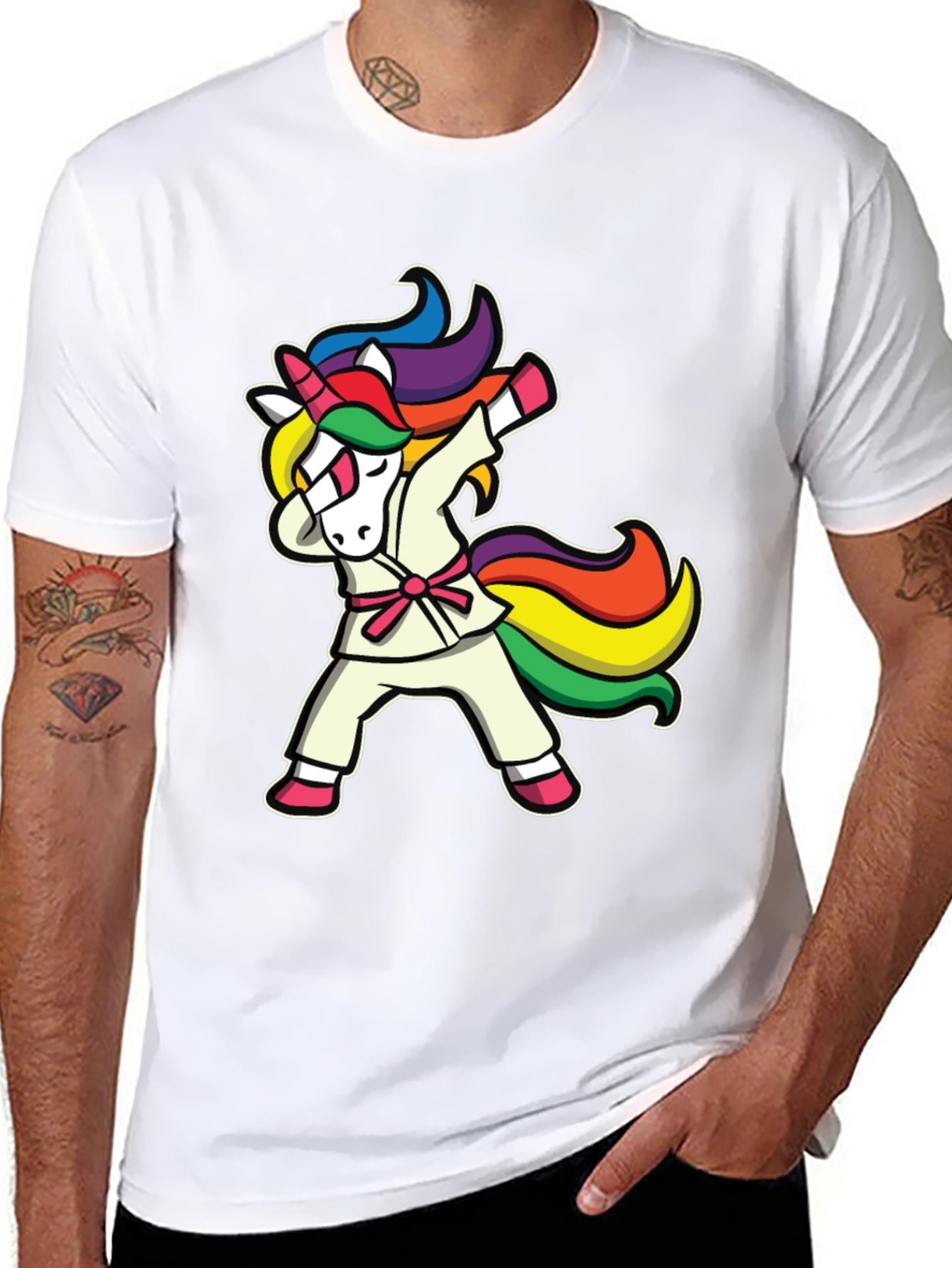 Dabbing Unicorn Karate T-Shirt - Black