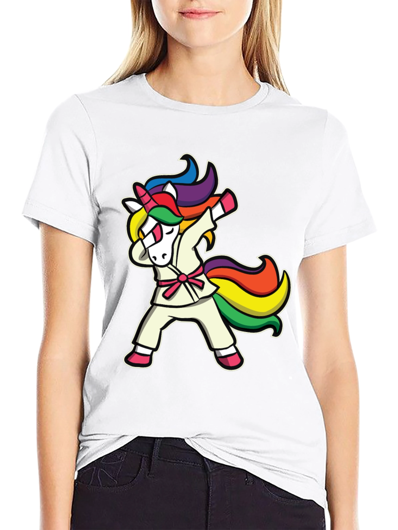 Dabbing Unicorn Karate T-Shirt - Black
