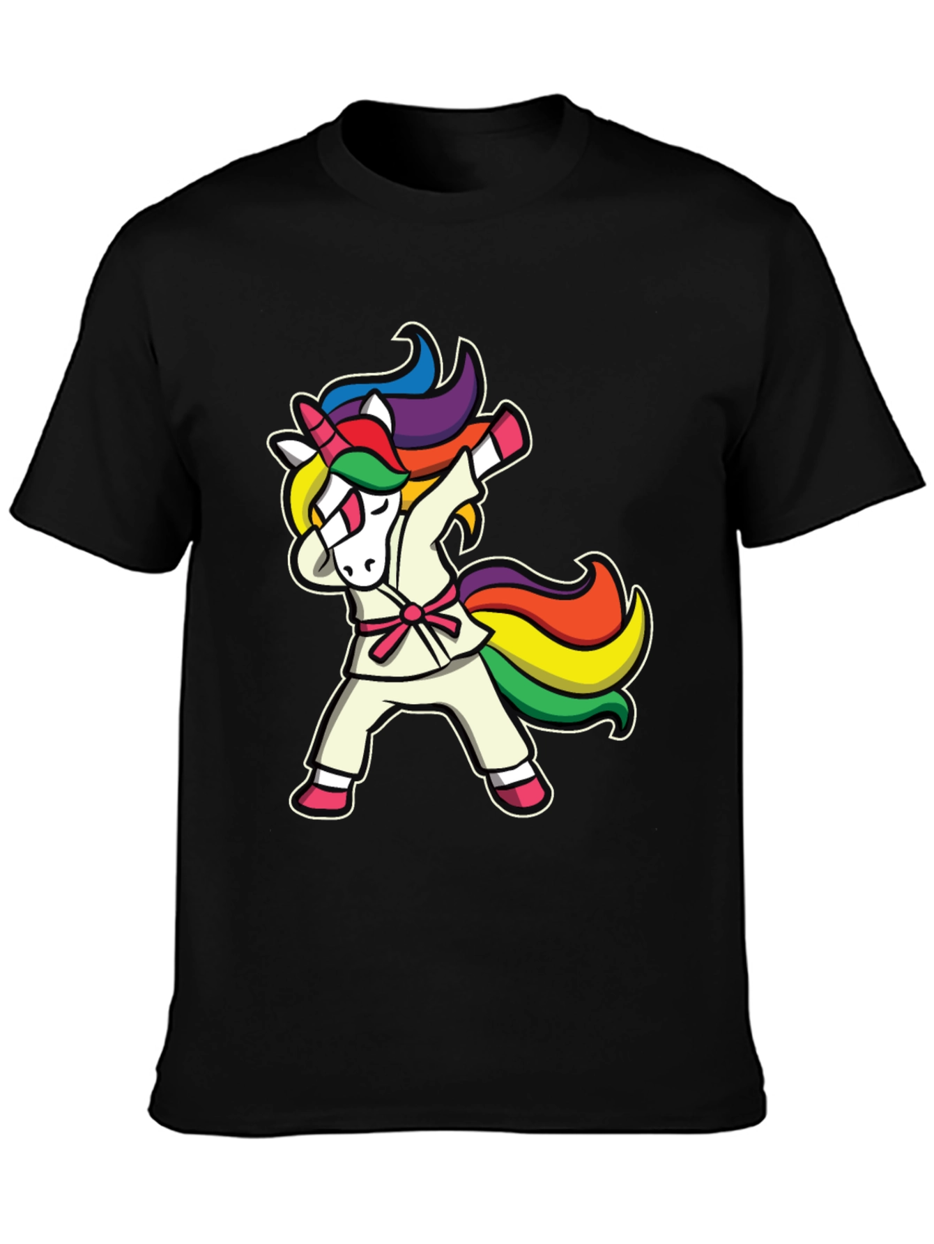 Dabbing Unicorn Karate T-Shirt - Black