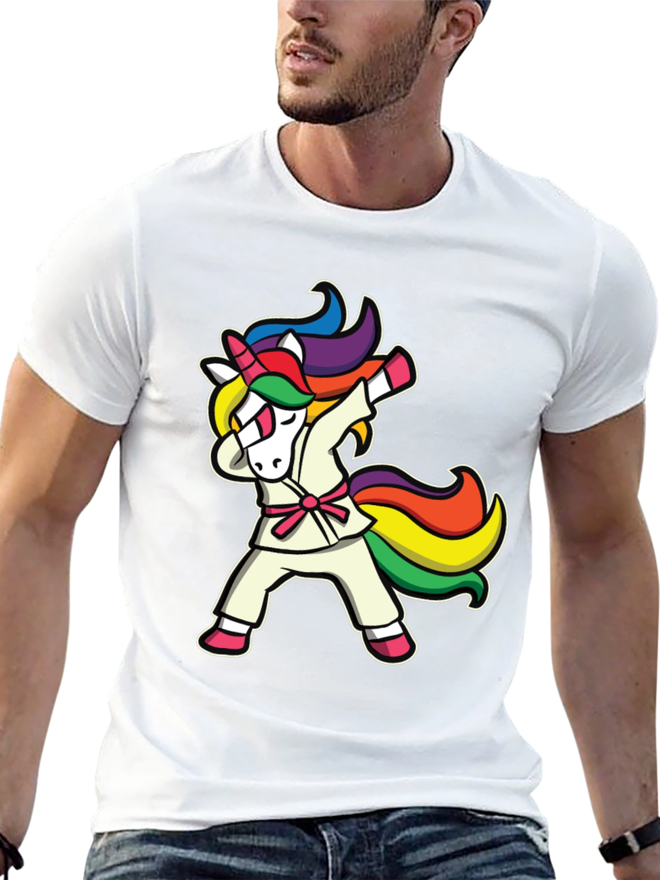 Dabbing Unicorn Karate T-Shirt - Black