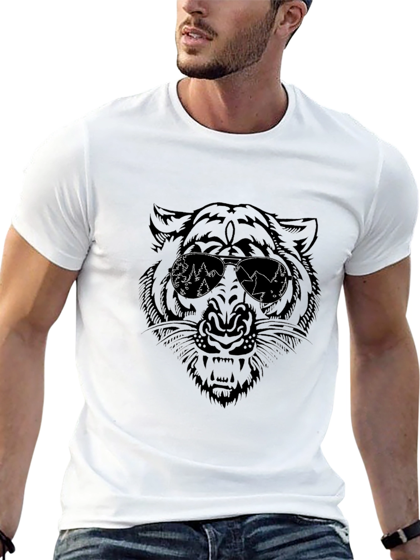 Cool Tiger Graphic Tee - Black