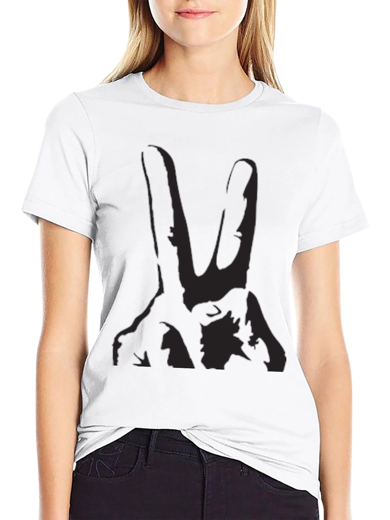 Mens Black Graphic Tee - Hand Gesture