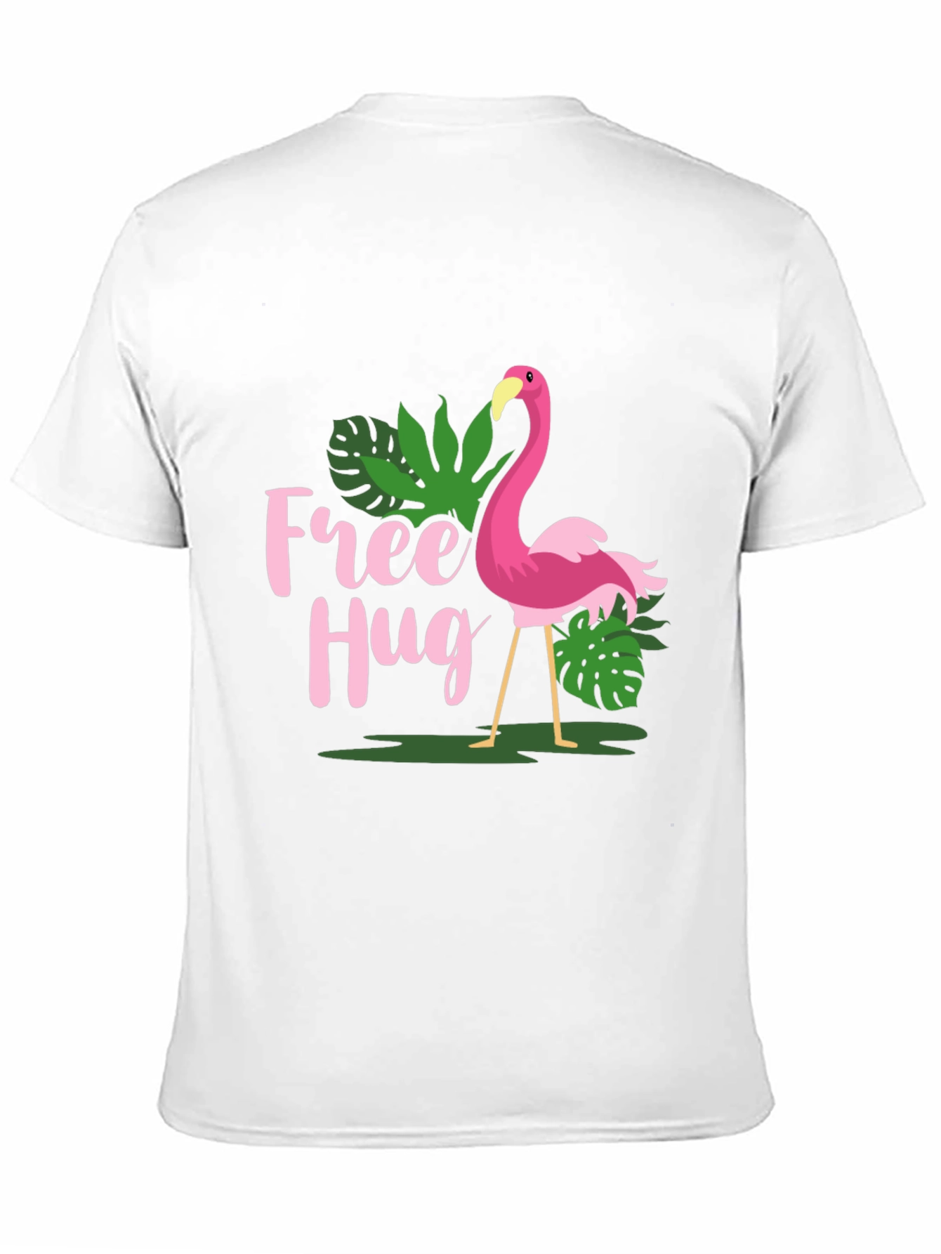Free Hug Flamingo Graphic Tee - Tropical Print