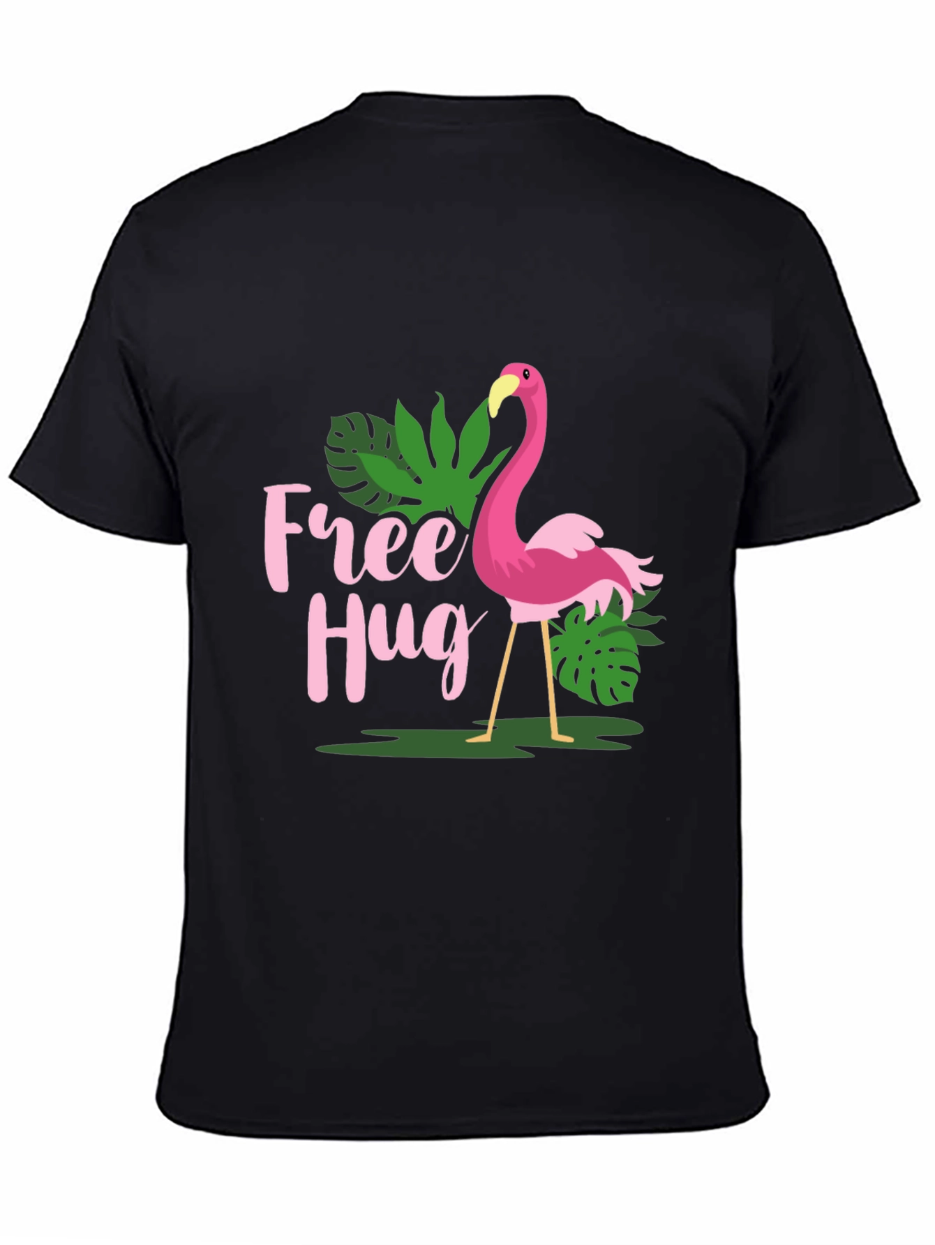 Free Hug Flamingo Graphic Tee - Tropical Print