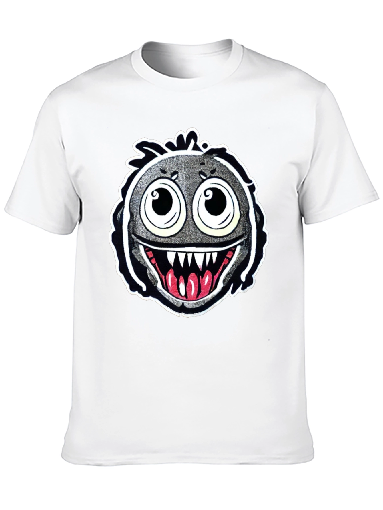 Monster Face Graphic Black T-Shirt