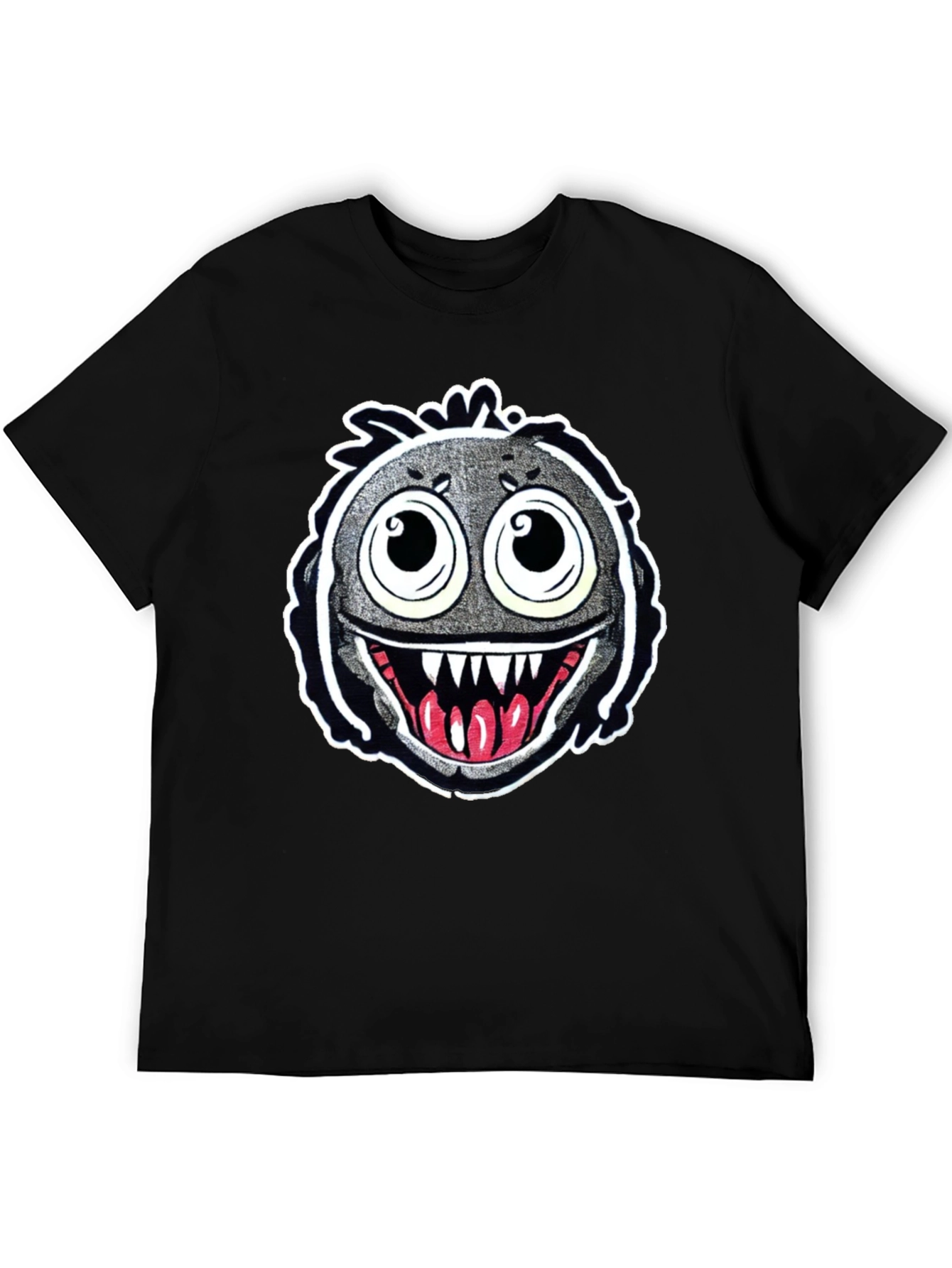 Monster Face Graphic Black T-Shirt