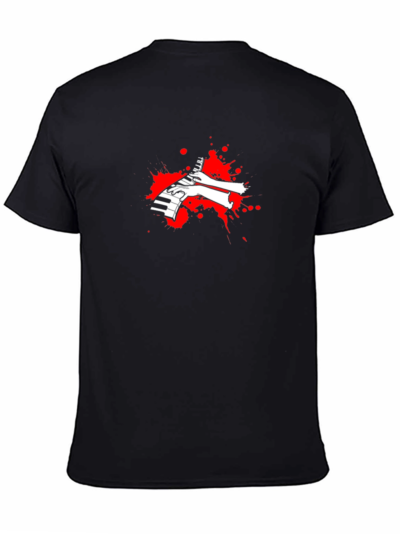 Piano Hands Graphic Black T-Shirt