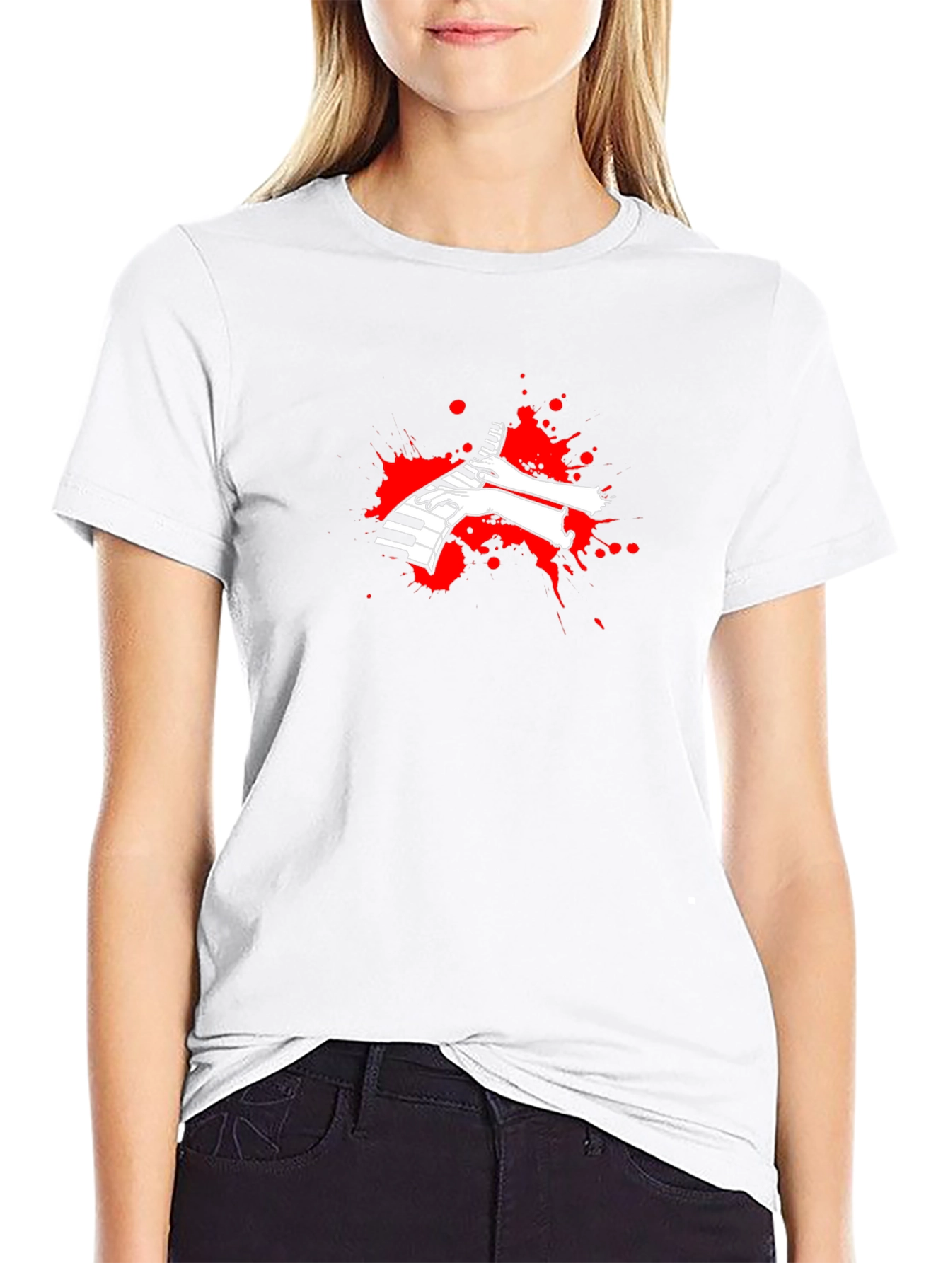Piano Hands Graphic Black T-Shirt