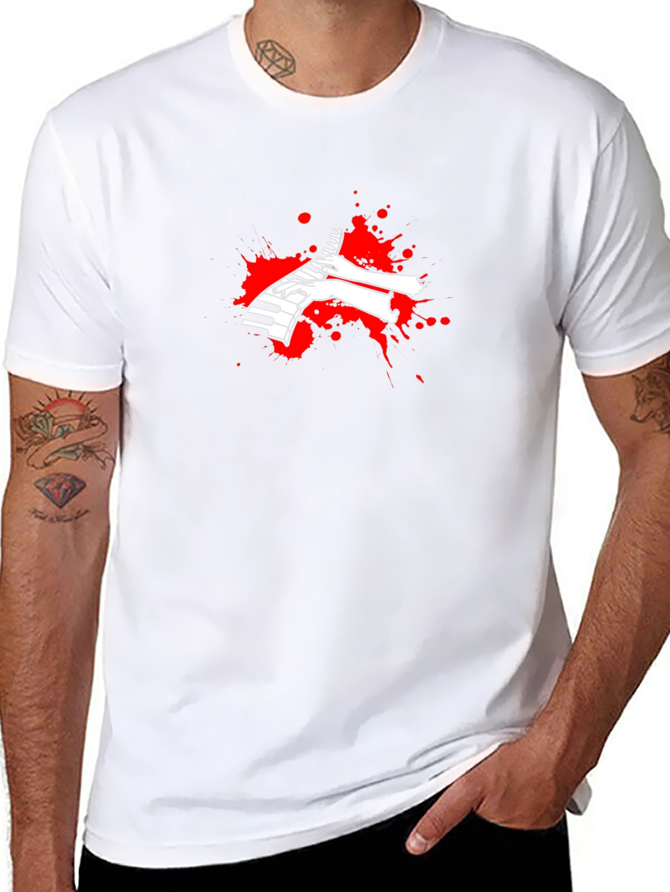 Piano Hands Graphic Black T-Shirt
