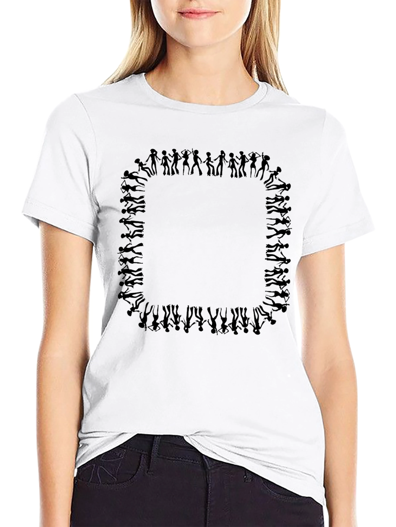 Funky People Pattern Black T-Shirt