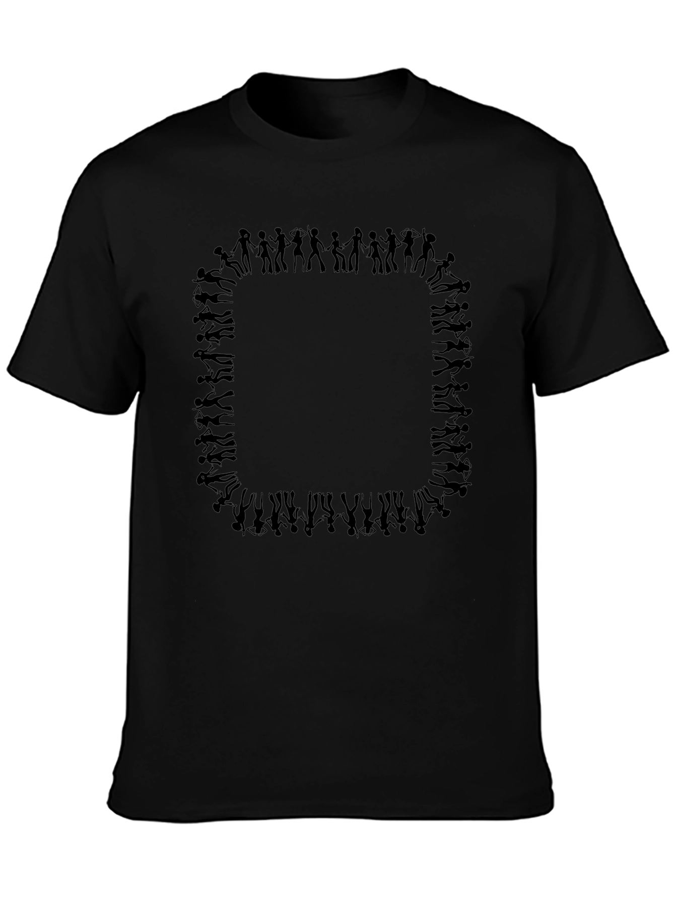 Funky People Pattern Black T-Shirt
