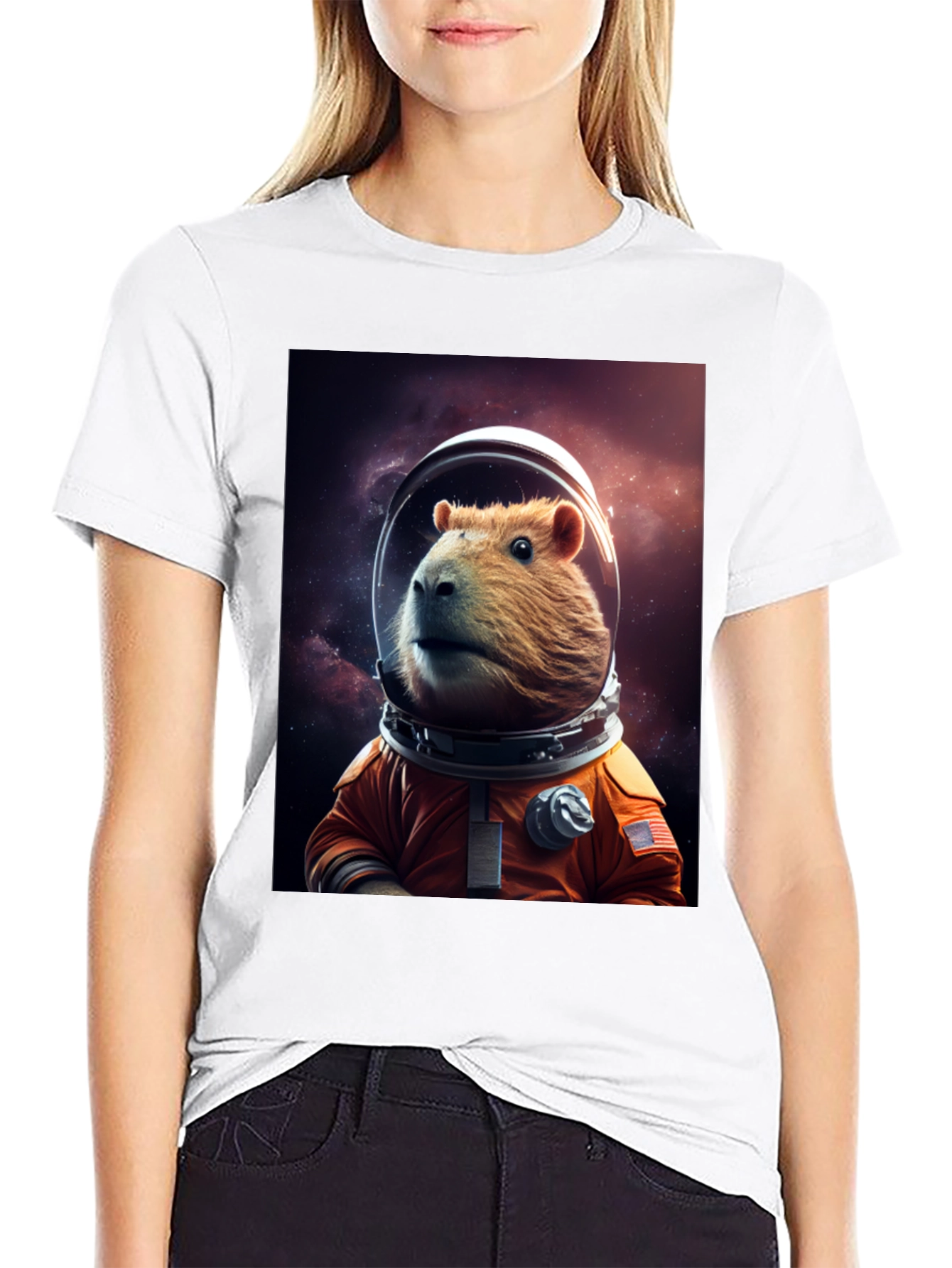 Capybara Astronaut T-Shirt - Space Rodent Tee