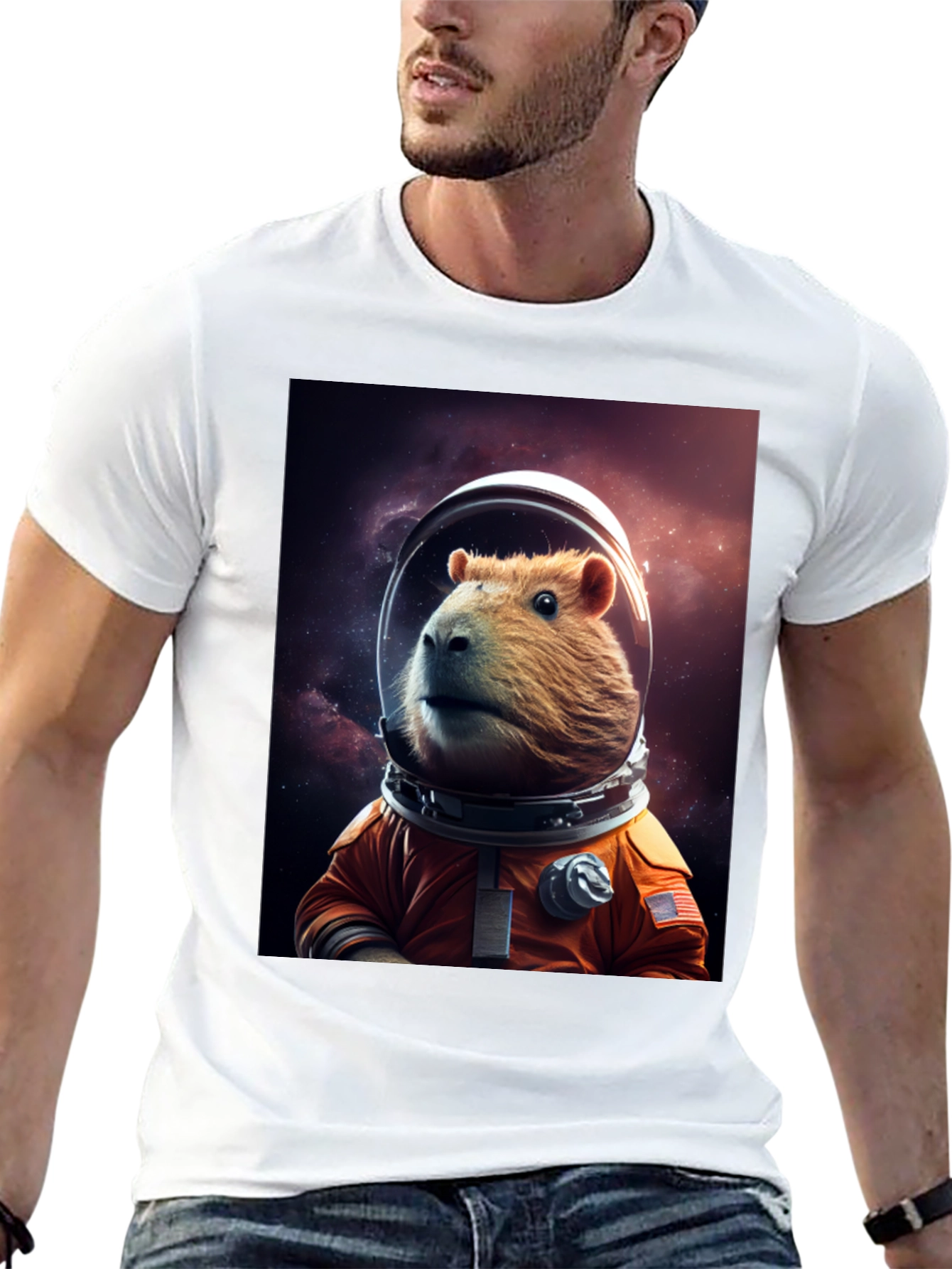 Capybara Astronaut T-Shirt - Space Rodent Tee