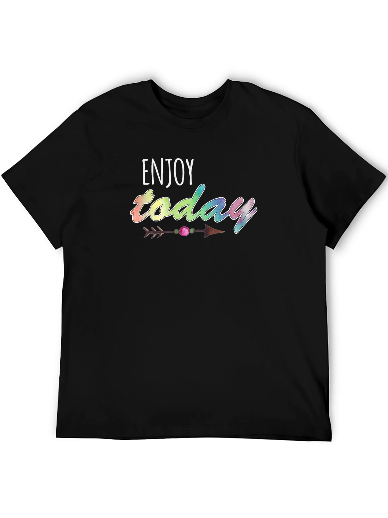 Enjoy Today Graphic Tee - Casual Black T-Shirt