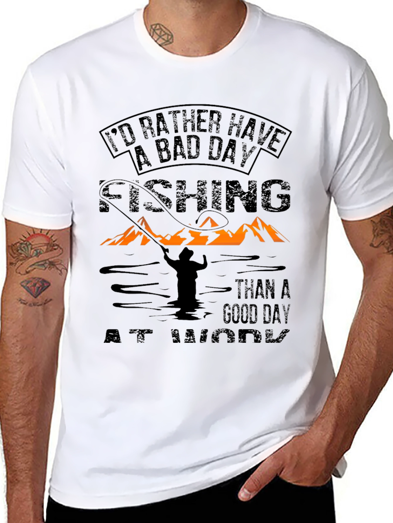 Fishing T-Shirt: Bad Day Fishing Beats Good Work