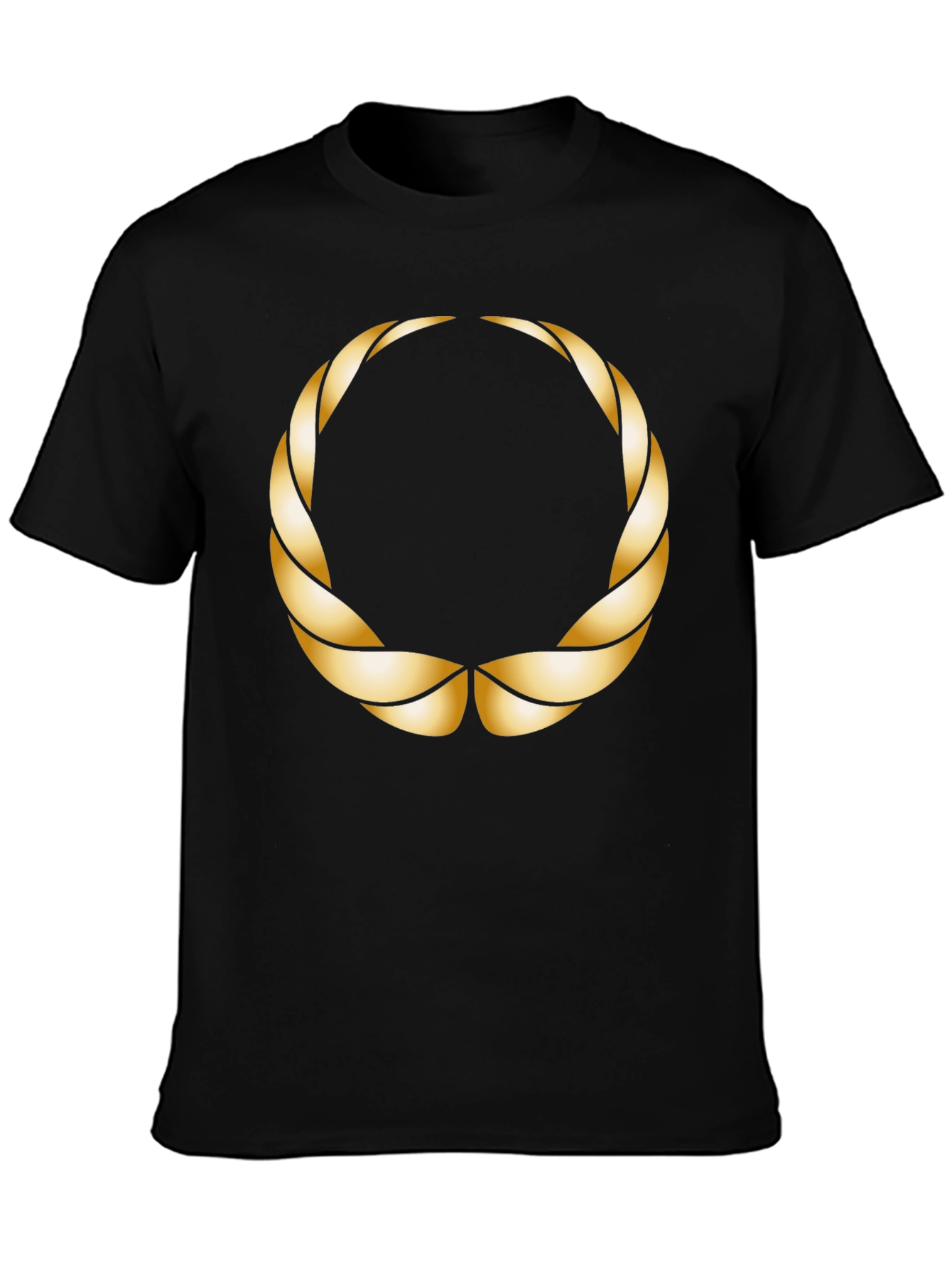 Golden Laurel Wreath Black T-Shirt