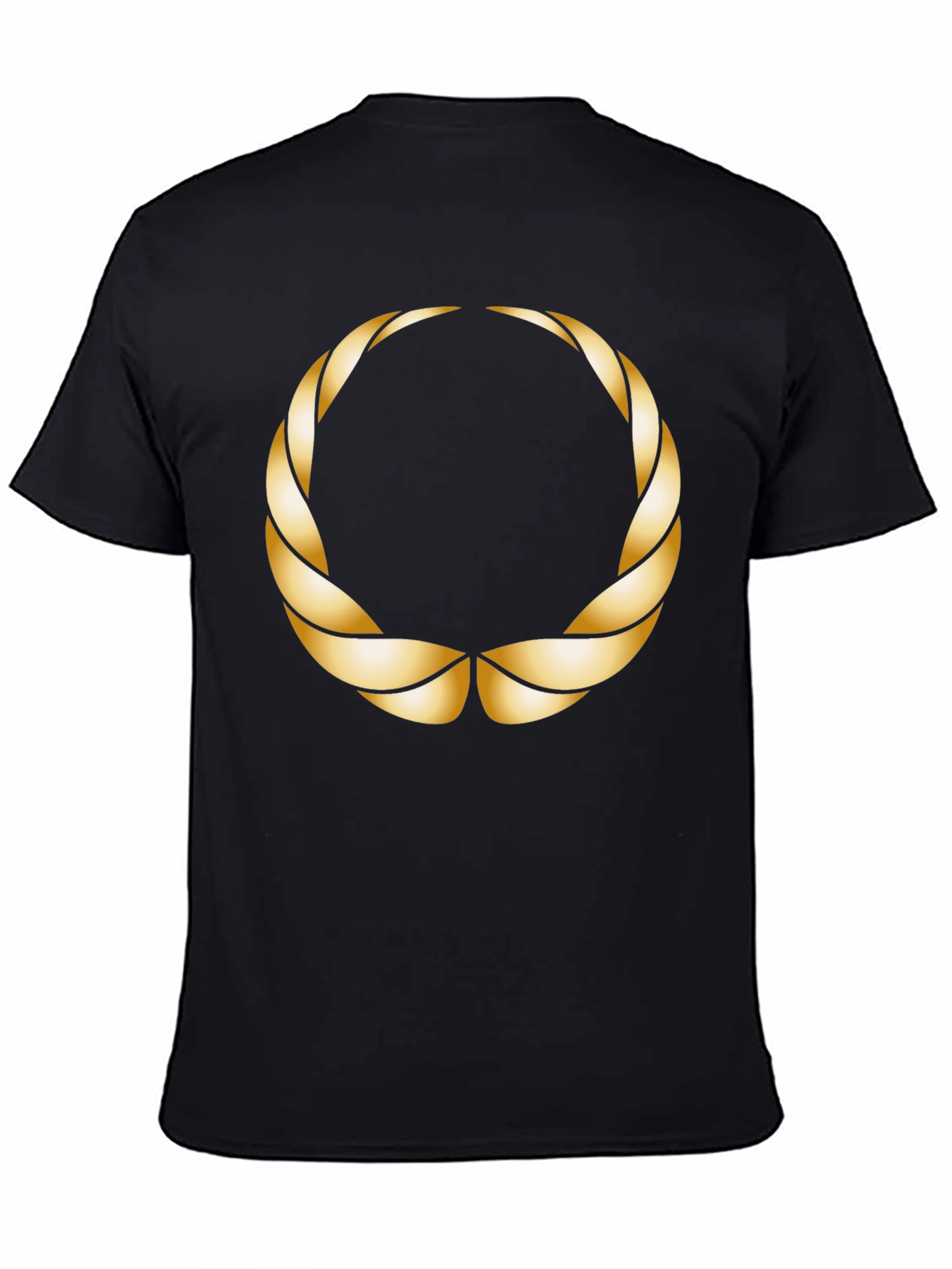 Golden Laurel Wreath Black T-Shirt